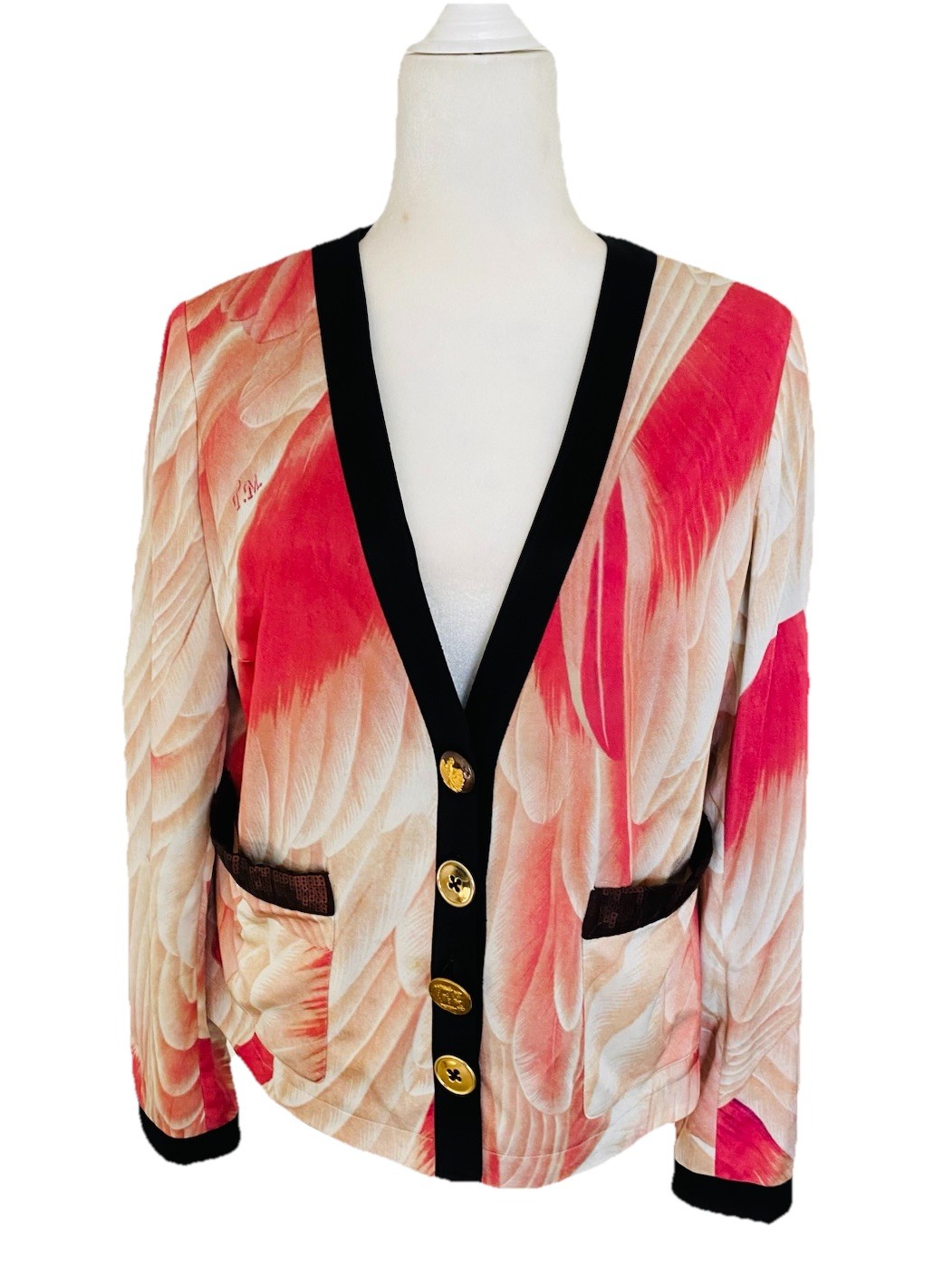 Vintage Tiziano Mazzilli Jacket High End Designer Logo Print Italy Sz.42 US S