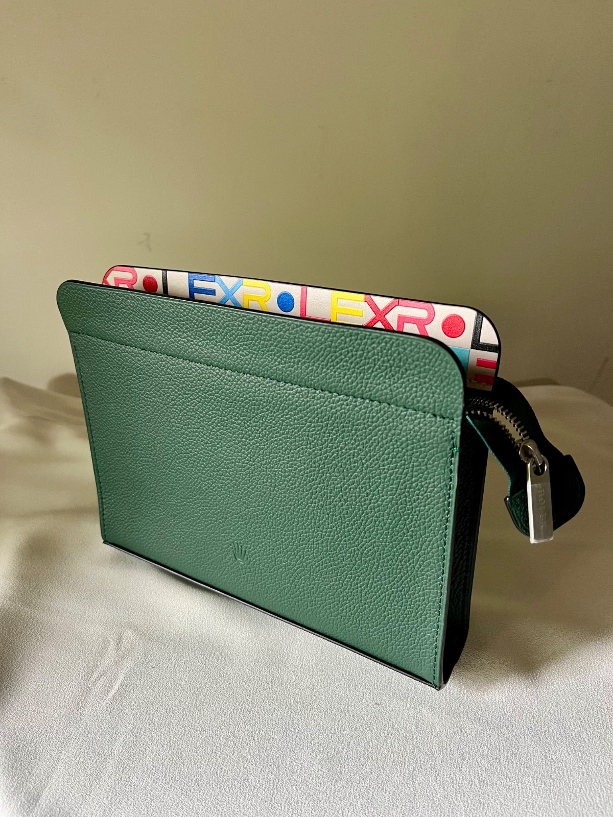 Rolex 100 Years Oyster VIP Gift – Green Grained Leather Pouch - Rare