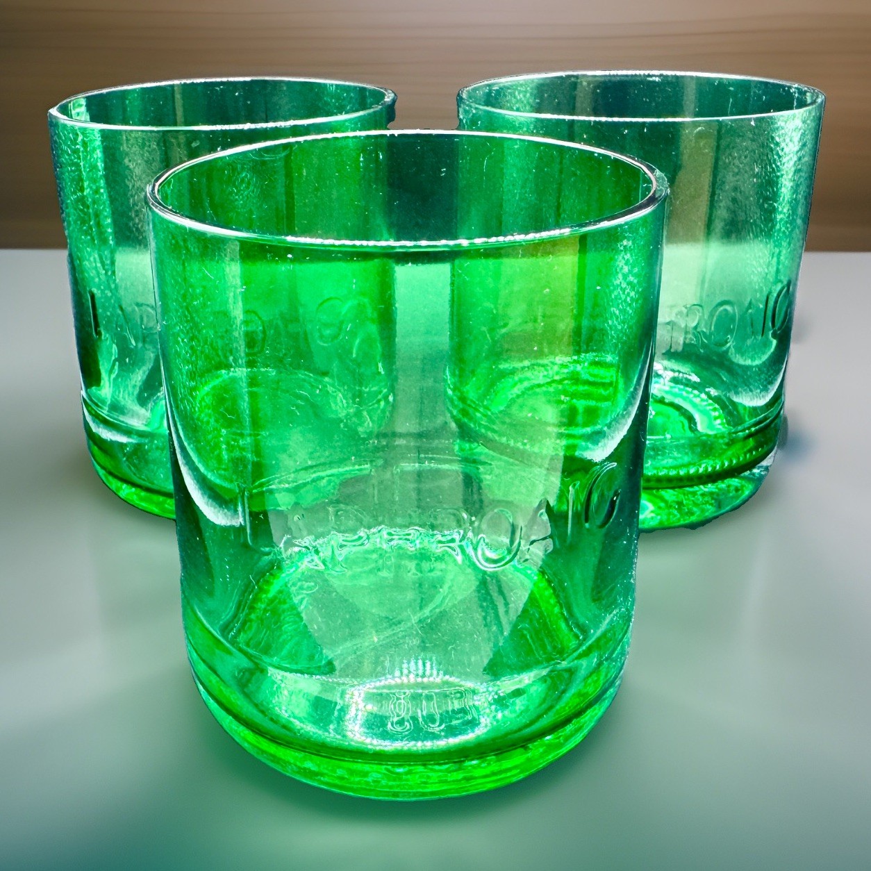 LAPHROAIG Scotch Whiskey Bar Ware Rocks Rock Glass Set Of 3 Rare Upcycled EUC LAPHROAIG Scotch Whiskey Bar Ware Rocks Rock Glass Set Of 3 Rare Upcycled EUC