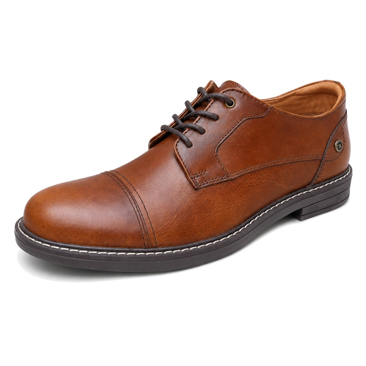 Bogota Leather Los Rosales Men's Honey Brown Leather Cap Toe Dress Shoes