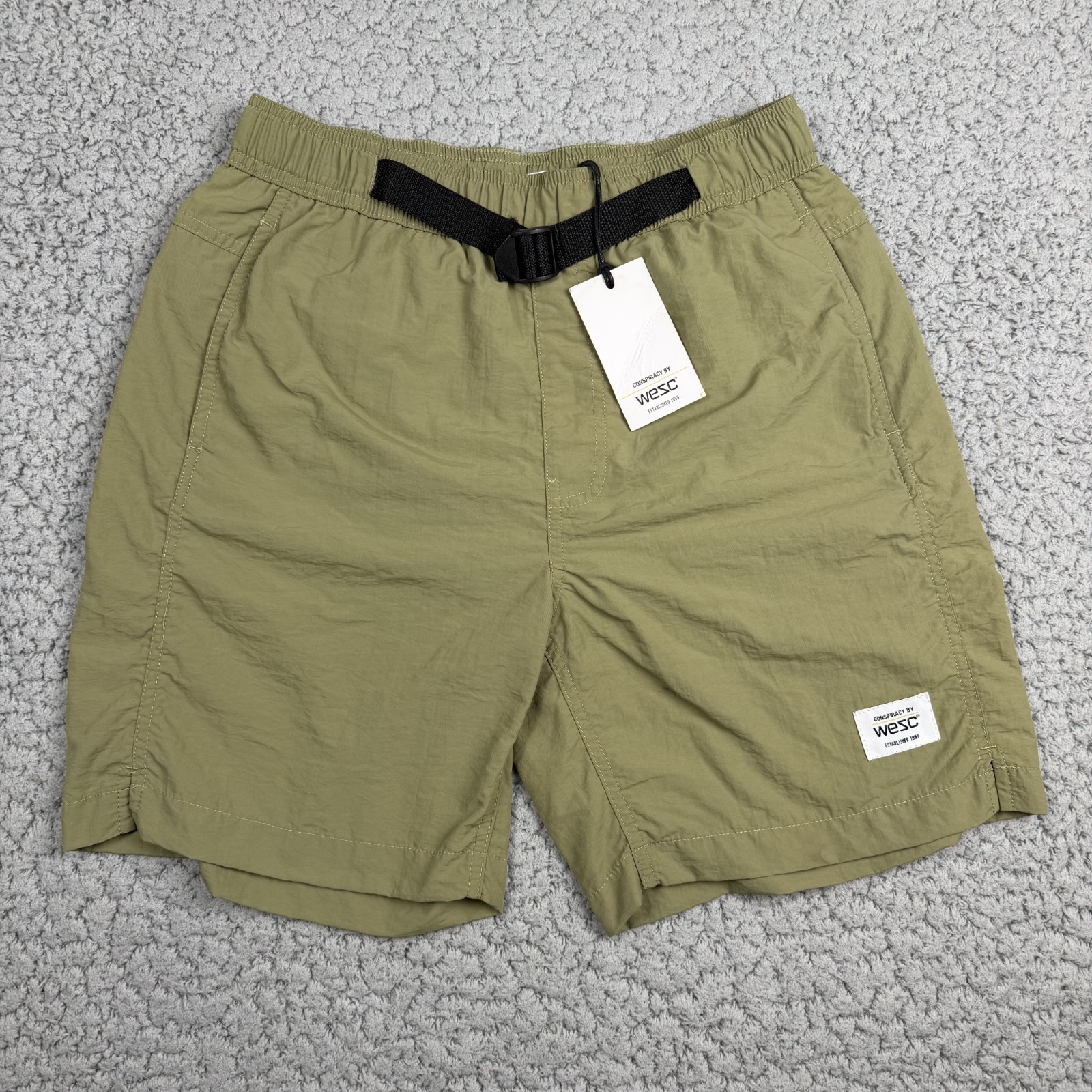 Conspiracy By WESC UniSex Hybrid Belted Shorts Mens Small Womens Medium Green Conspiracy By WESC UniSex Hybrid Belted Shorts Mens Small Womens Medium Green