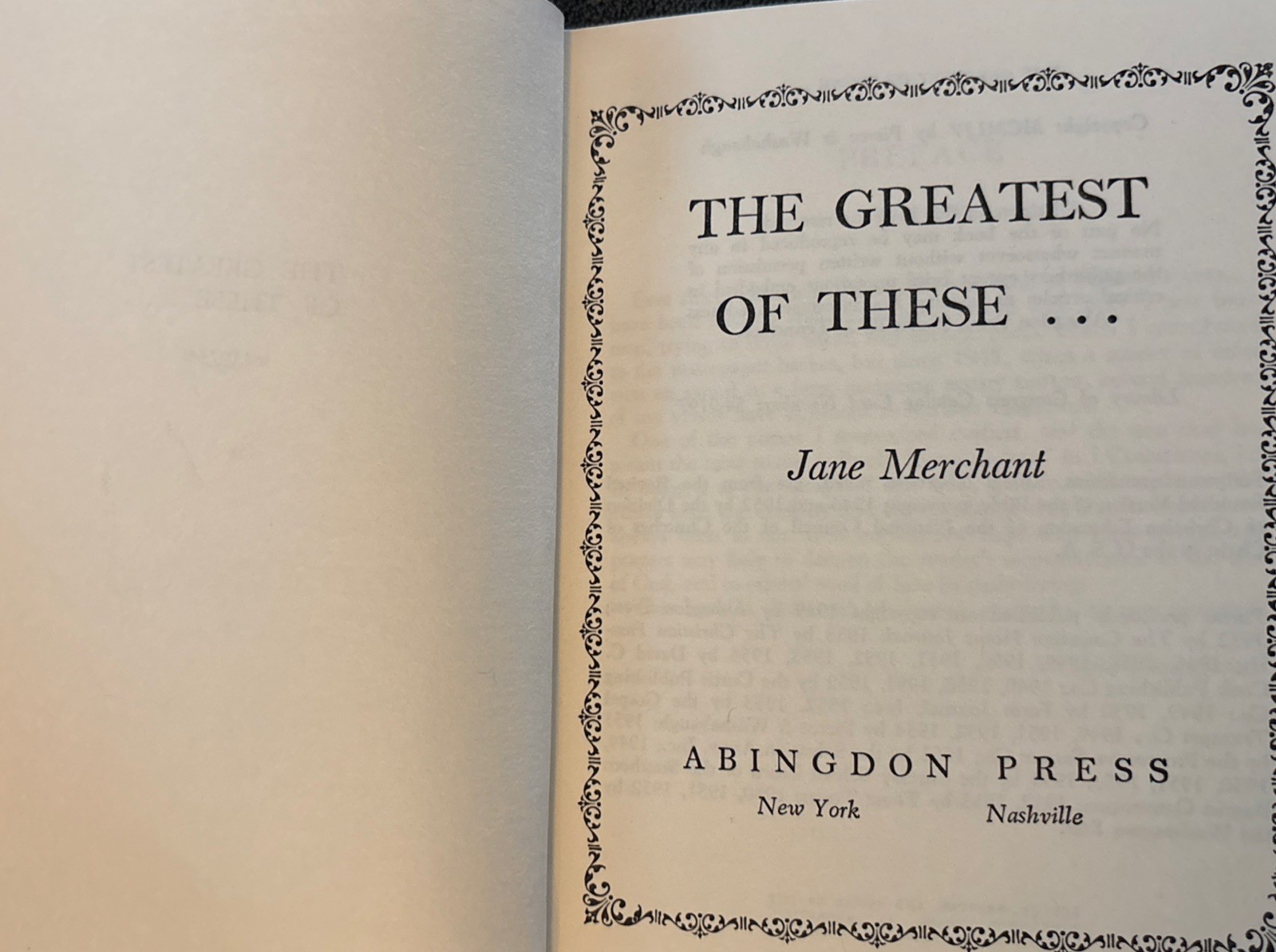 Vintage 1954 Hardcover Devotional by Jane Merchant “The Greatest Of These”