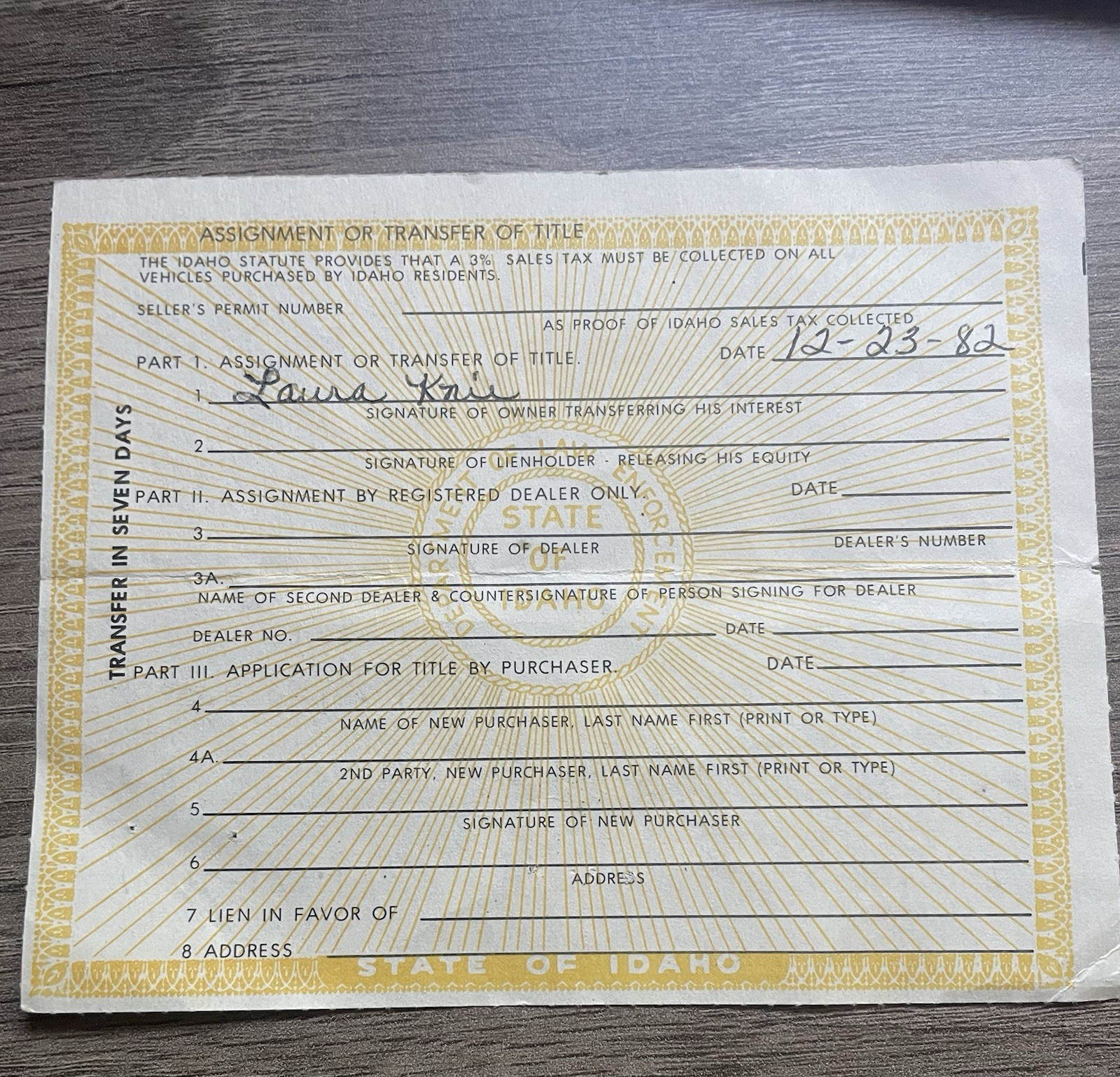 Vintage Certificate Of Title 1967 Ford Mustang Hardtop (7) Vintage Certificate Of Title 1967 Ford Mustang Hardtop (7)