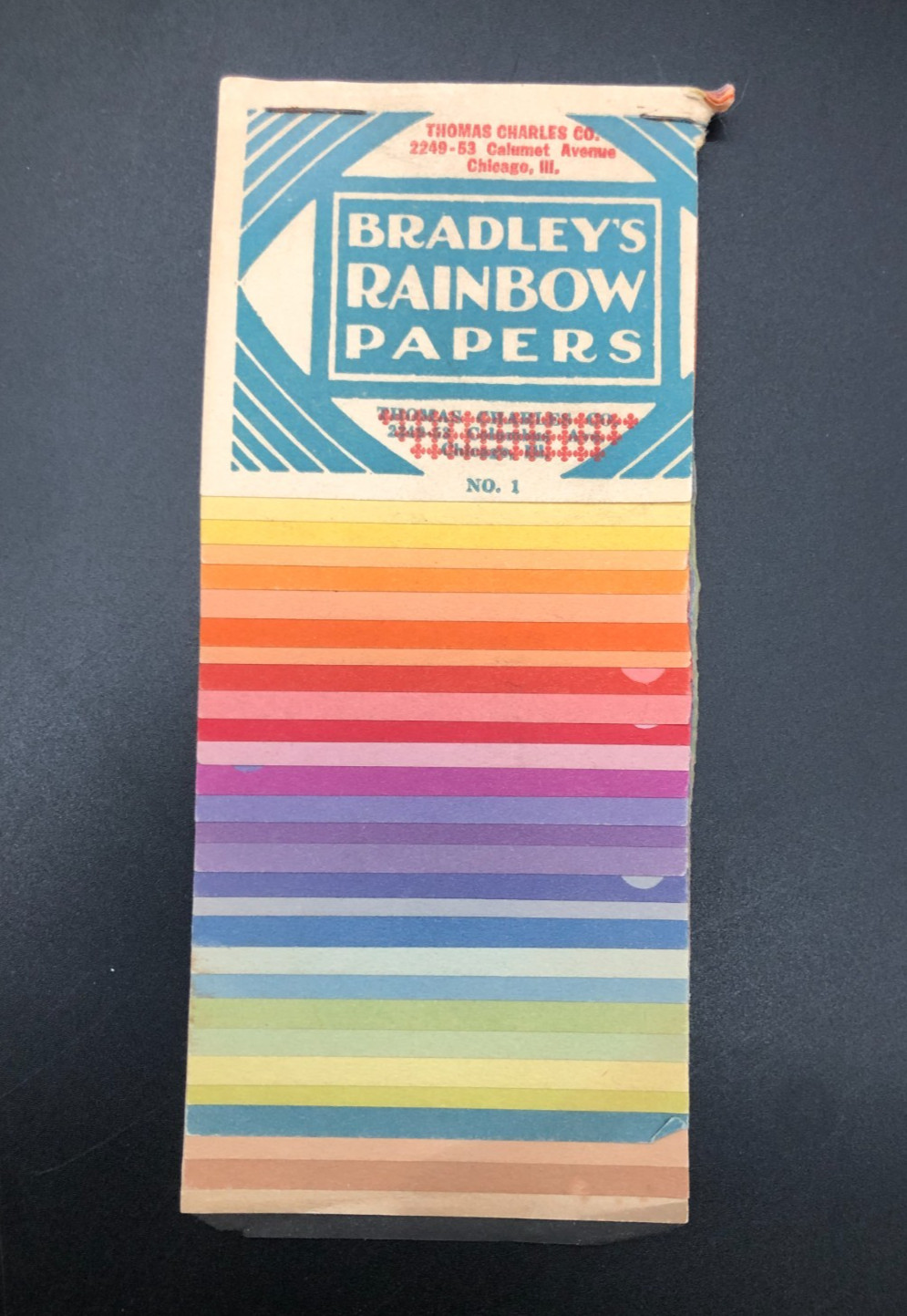 Antique Bradley's Rainbow Papers, Art Advertising Sample Antique Bradley's Rainbow Papers, Art Advertising Sample