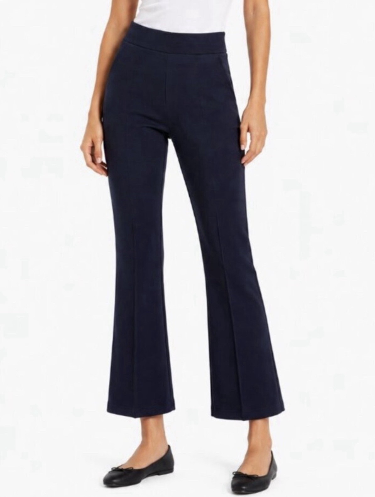 EUC $128 Spanx On The Go Kick Flare Ponte Ankle Pant: Navy Blue, Size Small