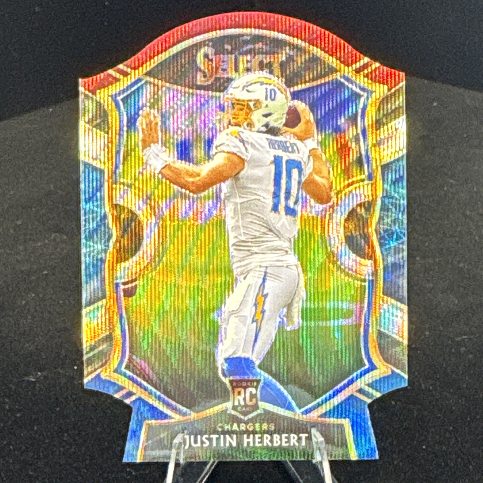 2020 Panini Select Concourse Justin Herbert RC Tri-Color Prizm Die-Cut #44 NM-MT 2020 Panini Select Concourse Justin Herbert RC Tri-Color Prizm Die-Cut #44 NM-MT