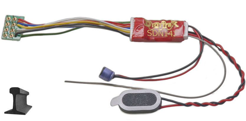 Digitrax SDN147PS ~ New 2026 ~ N or HO ~ DCC Sound Decoder & Speaker 8 Pin Plug Digitrax SDN147PS ~ New 2026 ~ N or HO ~ DCC Sound Decoder & Speaker 8 Pin Plug