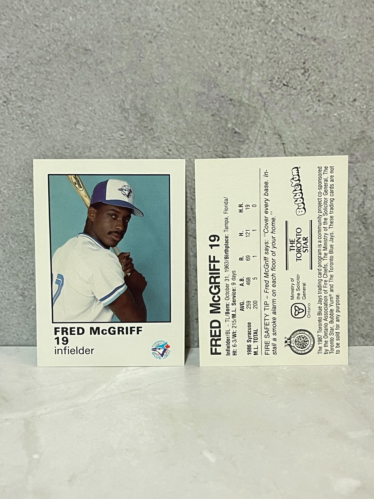 1987 Toronto Blue Jays Police Set - Fred McGriff 1987 Toronto Blue Jays Police Set - Fred McGriff