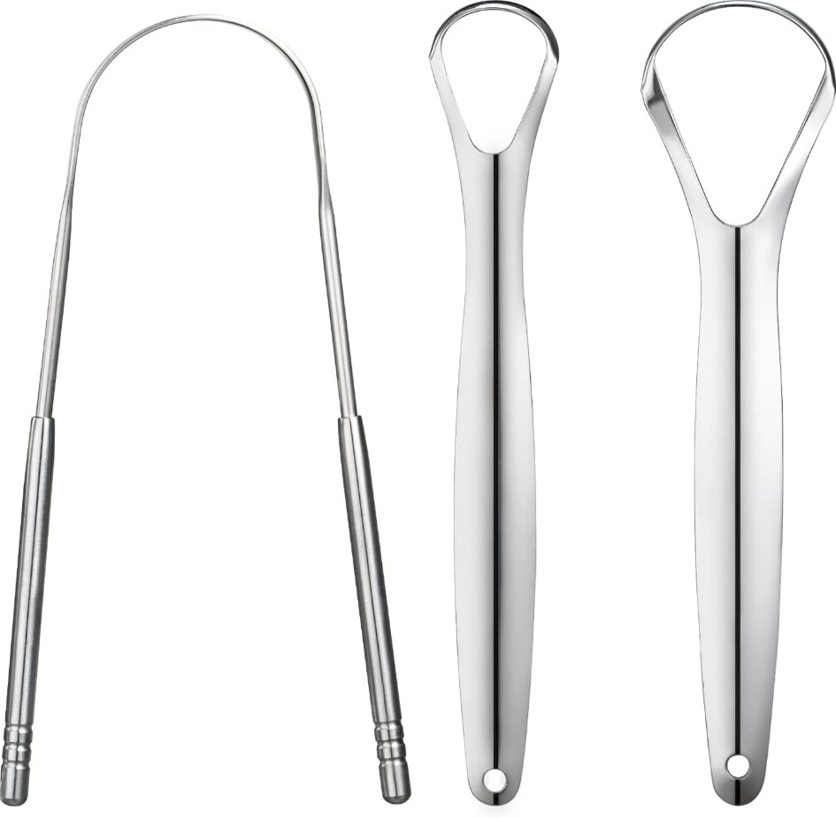 New YLYL 3 PCS Metal Tongue Scraper Stainless Steel Set