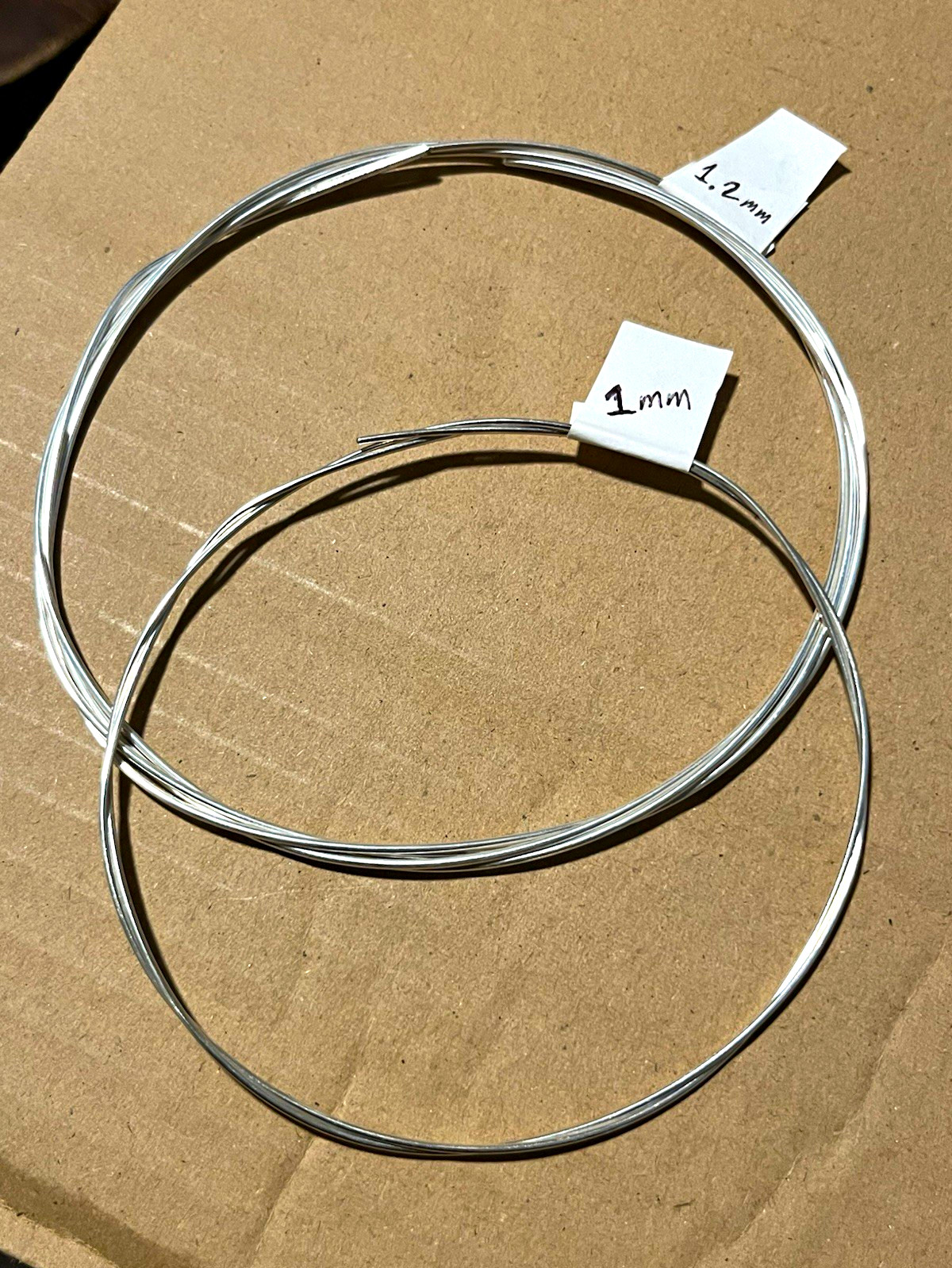 Sterling Silver Wire, 1mm @ 22inch & 1.2mm @ 4ft (both half hard) 