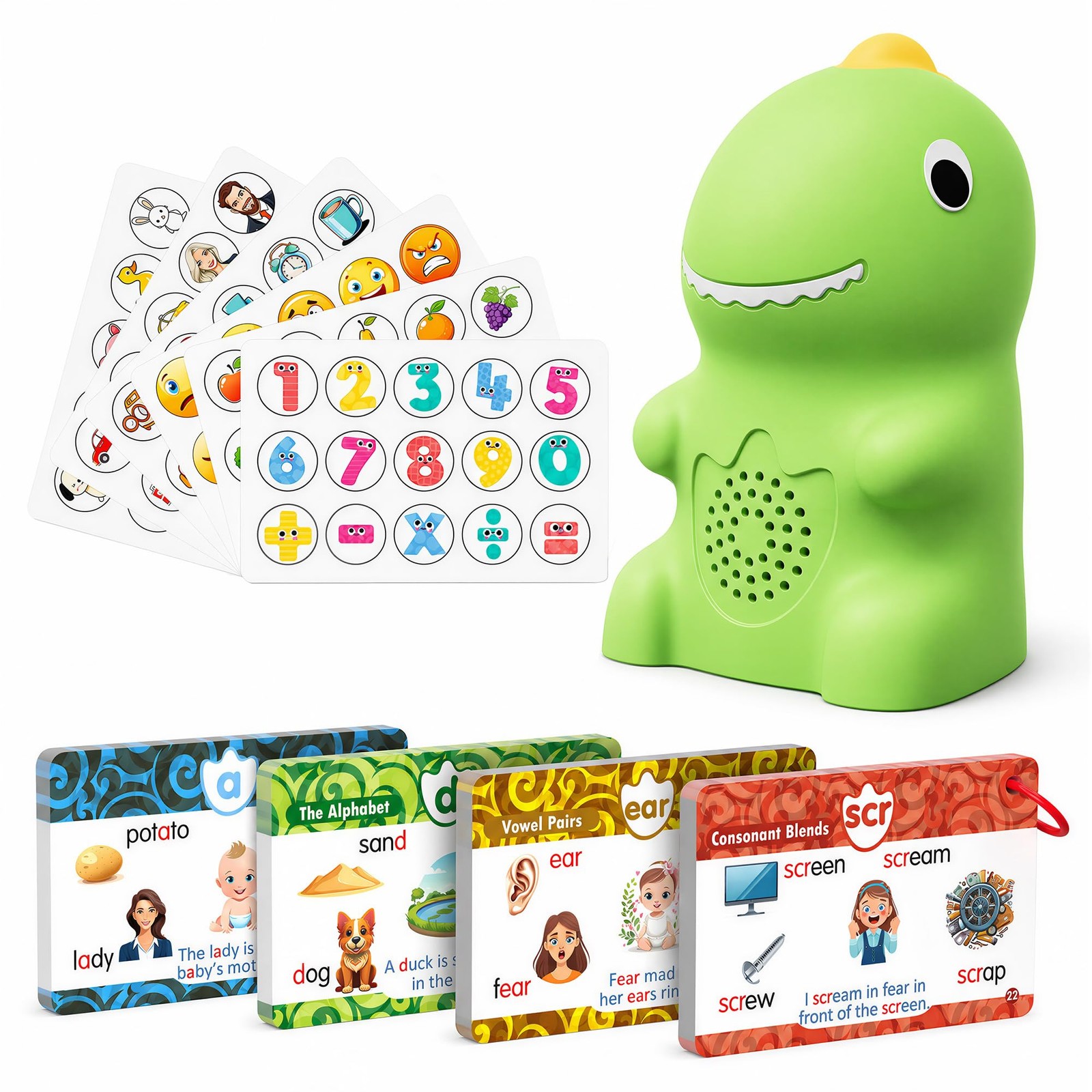 KOKODI Dinosaur Talking Pen with Phonics Cards, Autism Sensory Red KOKODI Dinosaur Talking Pen with Phonics Cards, Autism Sensory Red