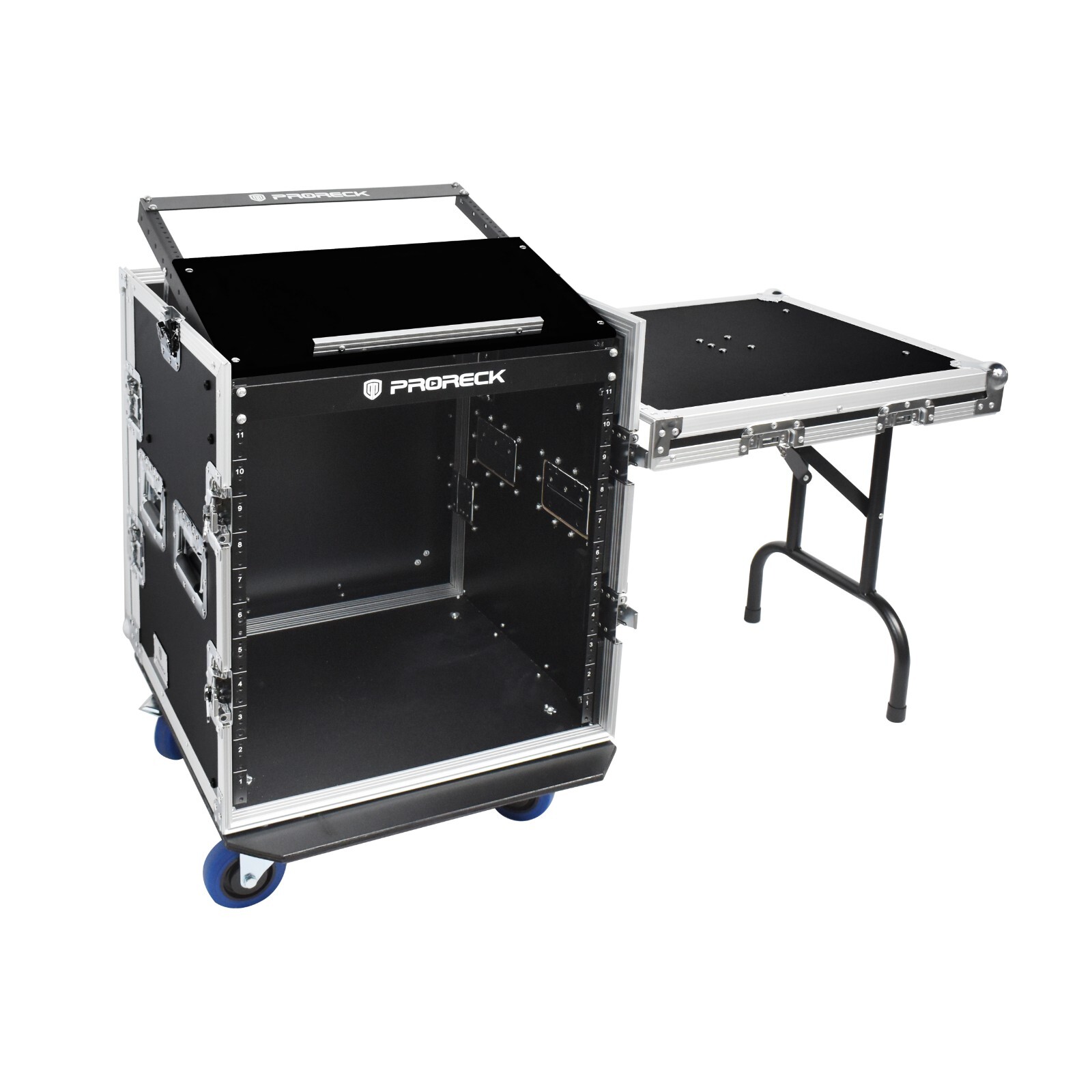 PRORECK Road Case 20'' Rackable with Slant Mixer Top, Plywood, Side Table 12U PRORECK Road Case 20'' Rackable with Slant Mixer Top, Plywood, Side Table 12U