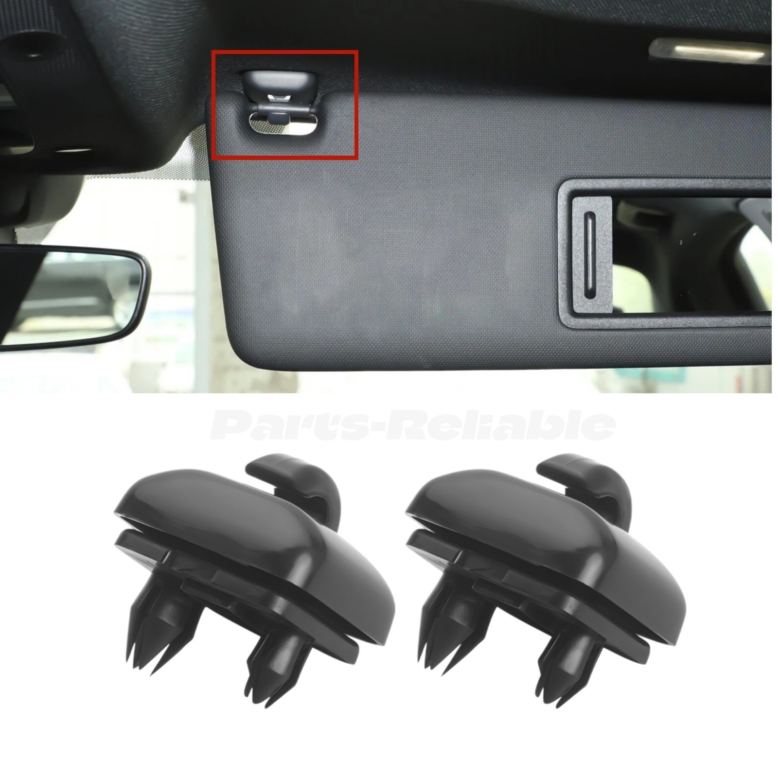 2X Sun Visor Clip Holder Hooks 8U0857562A For Audi A3 S3 A4 S4 A5 S5 Q3 Q5 Black