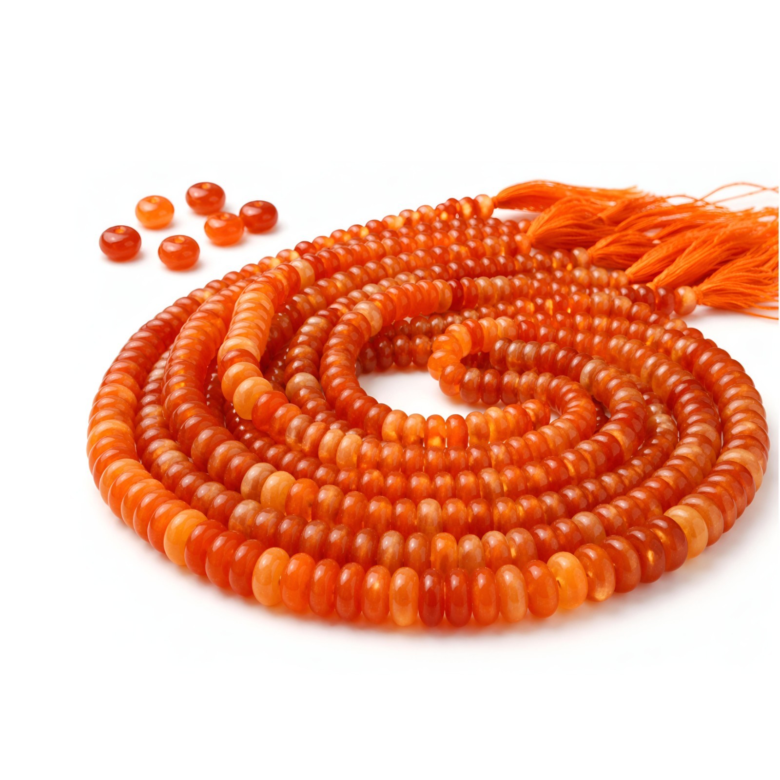 Natural Orange Carnelian Rondelle Beads 4 - 6mm 13\'\' Strand Healing Gemstone