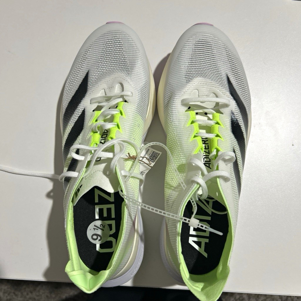 adidas Adizero Boston 12 Men’s Low Top Lace-Up Running Sneakers White/Black adidas Adizero Boston 12 Men’s Low Top Lace-Up Running Sneakers White/Black