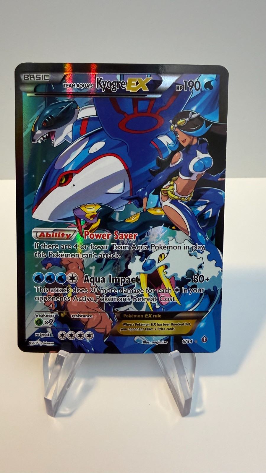 The Pokémon Company Team Aqua's Kyogre EX 6/34 Double Crisis Holo UR Eng The Pokémon Company Team Aqua's Kyogre EX 6/34 Double Crisis Holo UR Eng