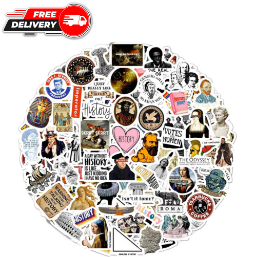 100Pcs Funny History Stickers, History Nerd Stickers, Gifts for Women & Men