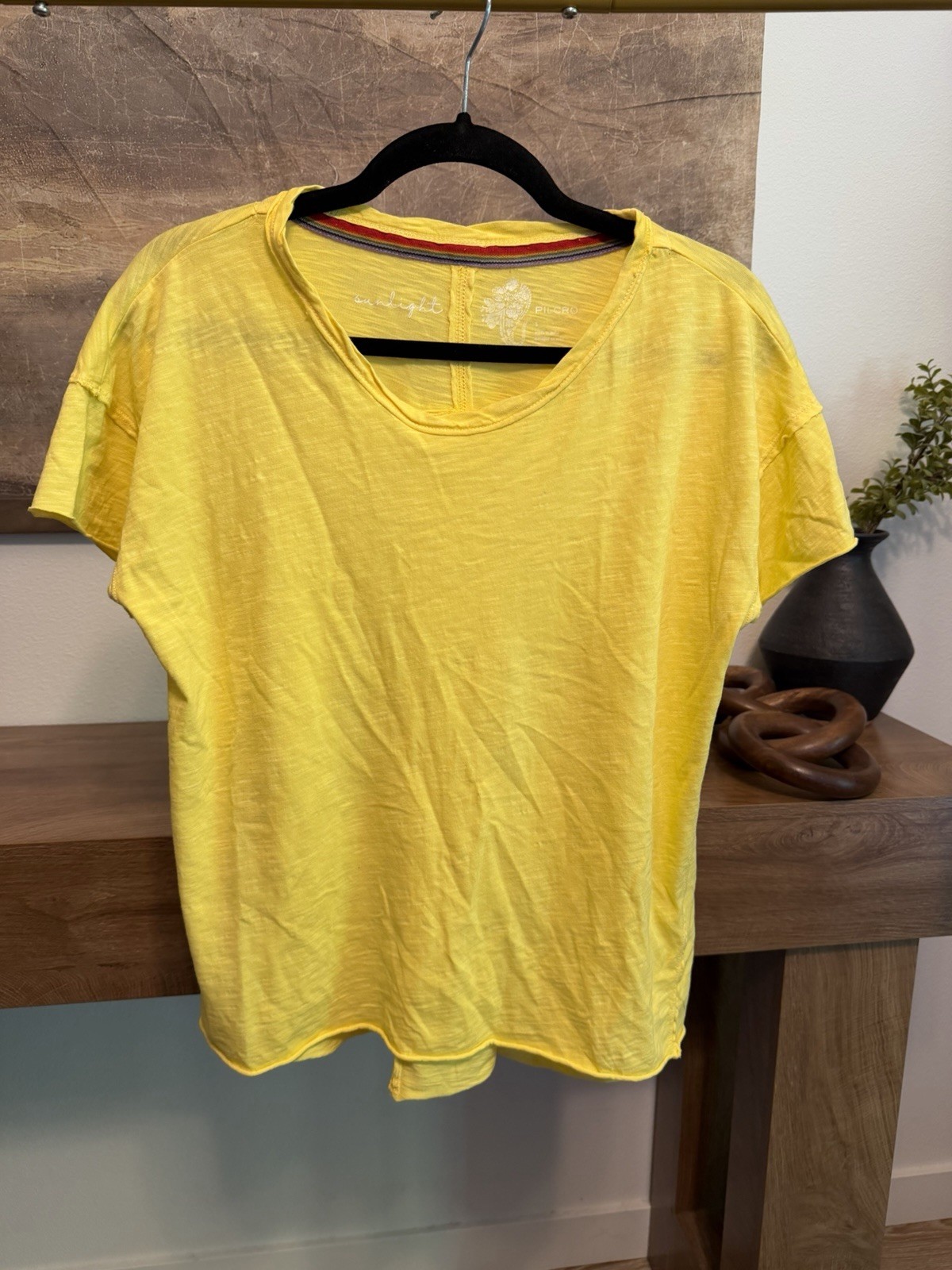 Pilcro Anthropologie yellow oversized shirt size S