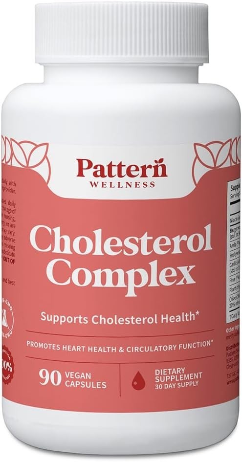 1-5 pack Pattern Wellness Cholesterol Complex Supplement – 90 Vegan Capsules 1-5 pack Pattern Wellness Cholesterol Complex Supplement – 90 Vegan Capsules