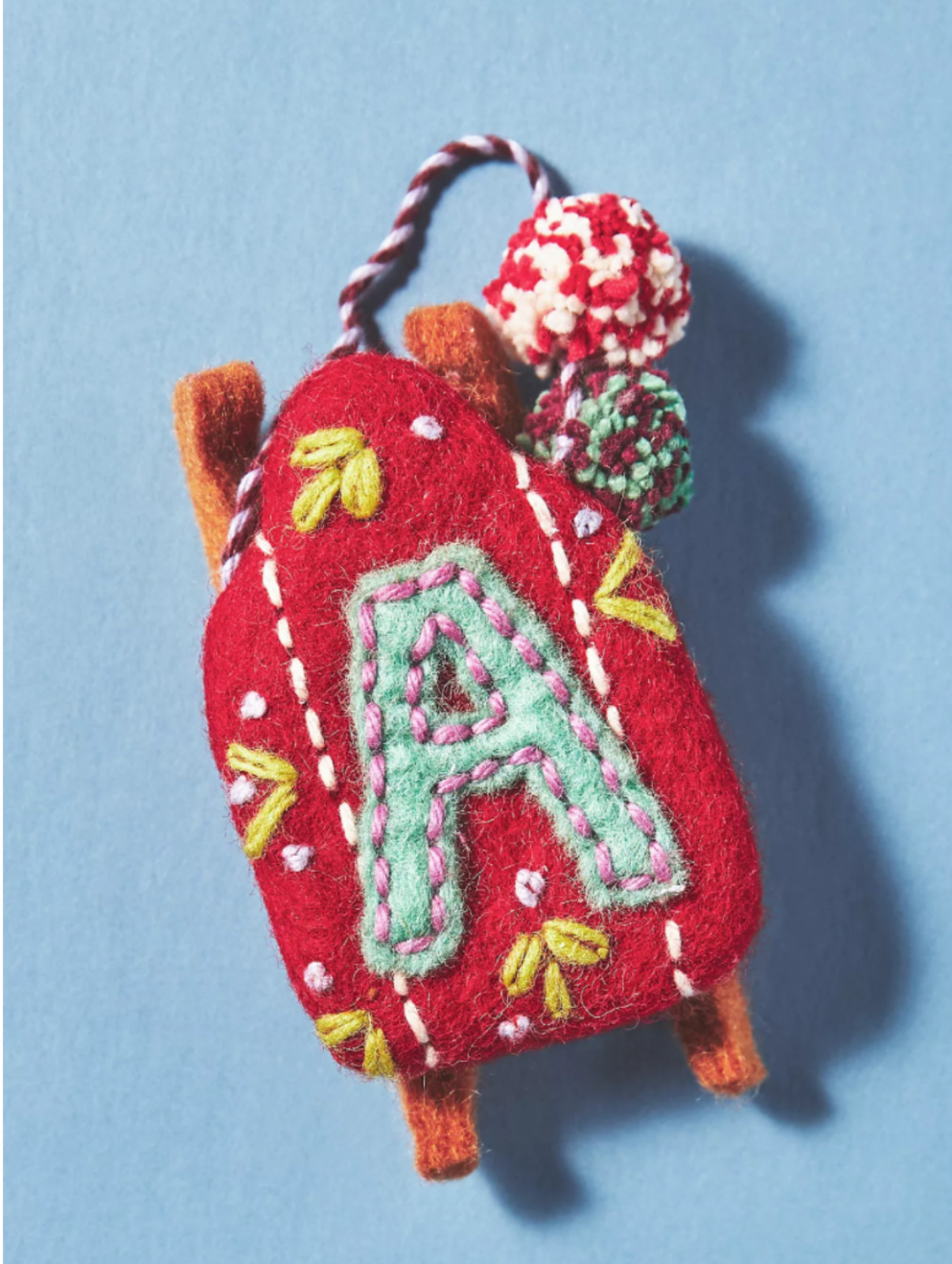 NWT Anthropologie Ornament SNOW DAY Monogram LETTER A Holiday SLED Wool Fabric NWT Anthropologie Ornament SNOW DAY Monogram LETTER A Holiday SLED Wool Fabric