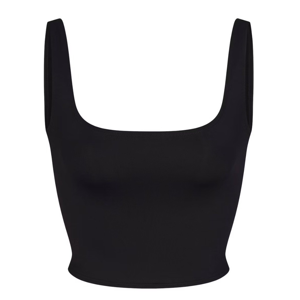 Skims Iconic Swim Crop Top TS-BIK-11457W Obsidian Black Small Skims Iconic Swim Crop Top TS-BIK-11457W Obsidian Black Small