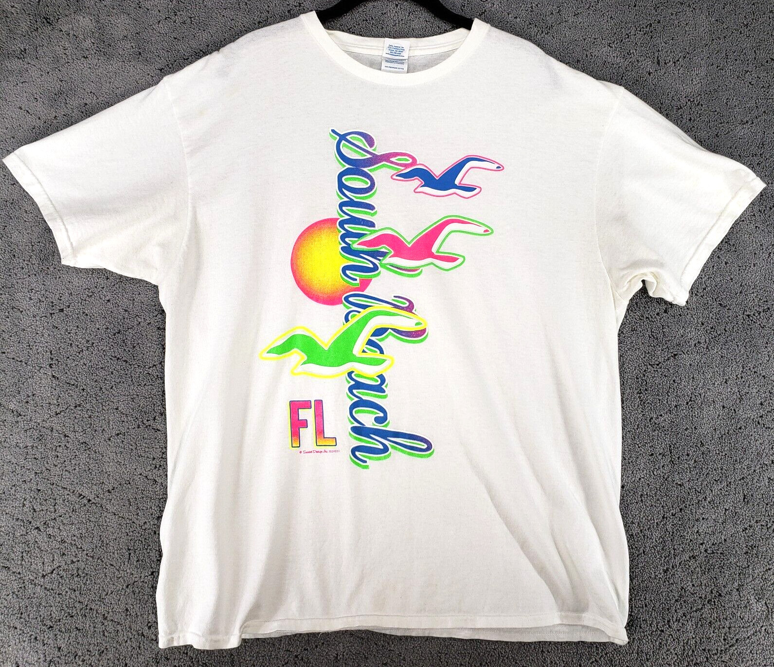 VTG South Beach Florida T Shirt Adult XL Short Sleeve Single Stitch Summer