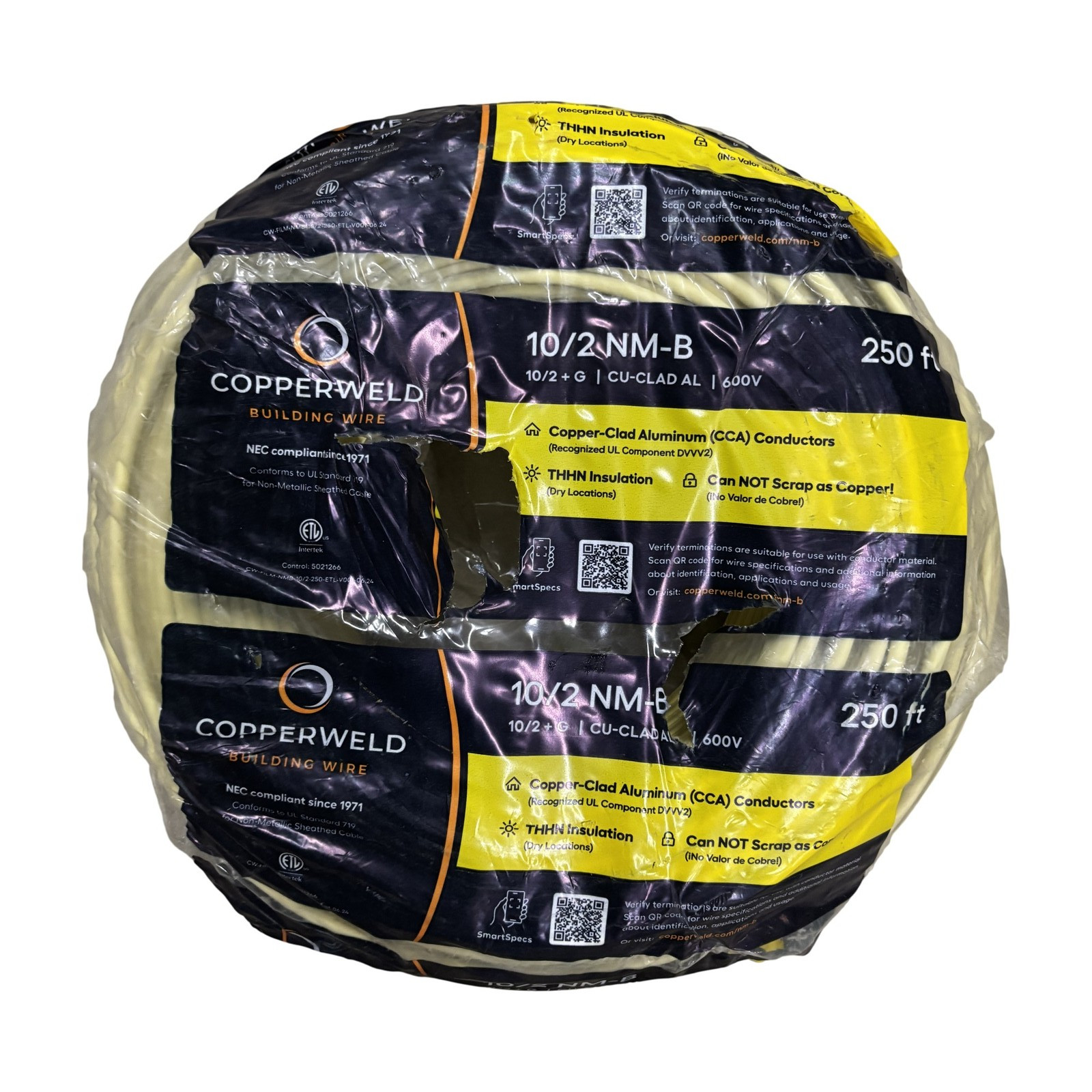 Copperweld 10/2 NM-B 250ft CCA Building Wire 600V