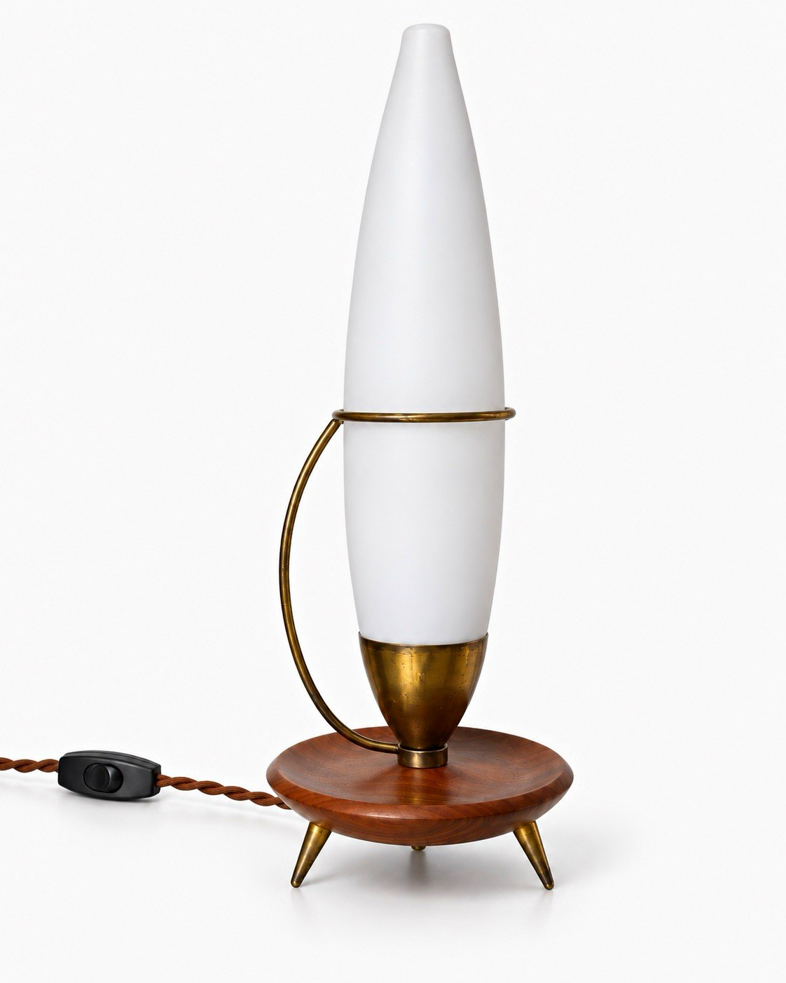 Vintage Mid-Century Modern Space Age Philips “Rocket Lamp” - Teak/Brass Vintage Mid-Century Modern Space Age Philips “Rocket Lamp” - Teak/Brass