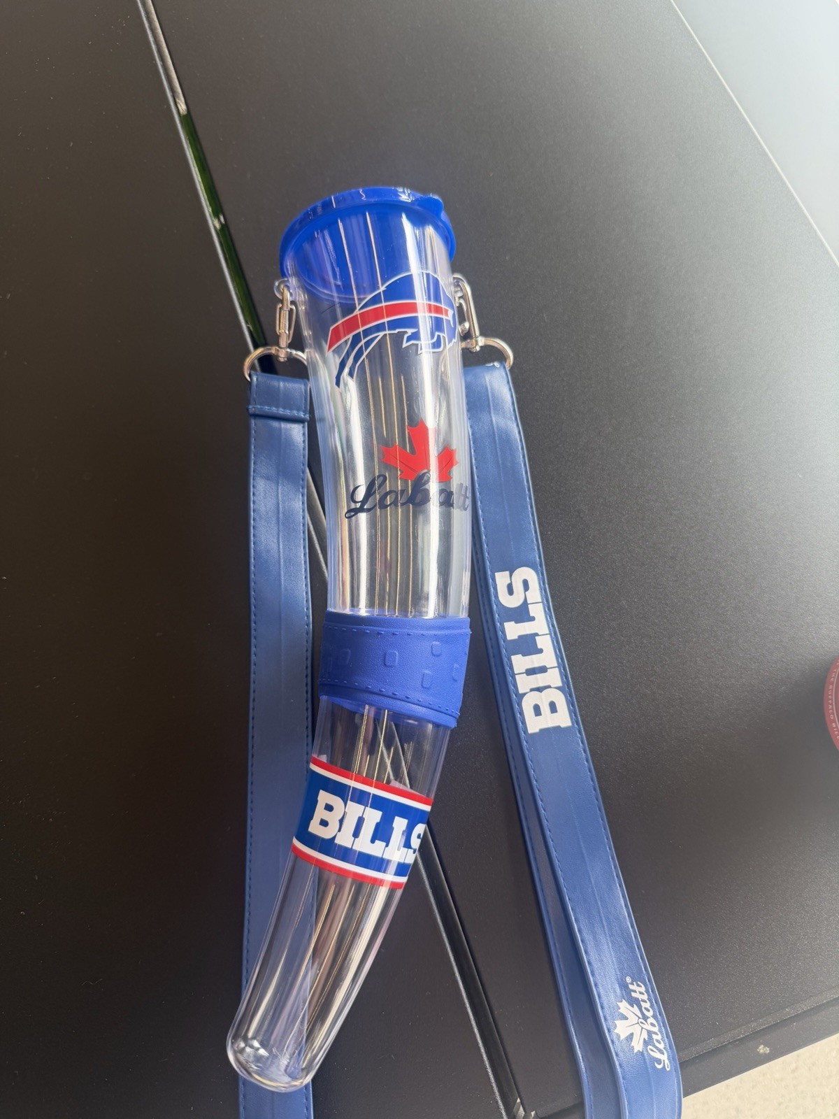 Labatt Buffalo Bills Beer Horn Cup w/ Lanyard Labatt Buffalo Bills Beer Horn Cup w/ Lanyard