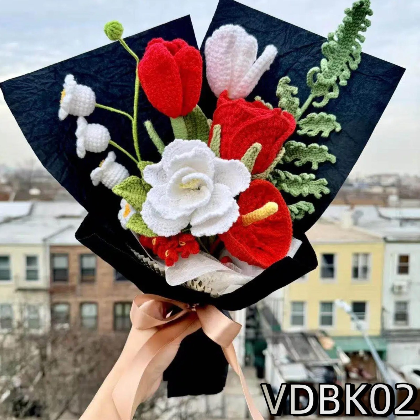 Crochet Rose Bouquet Handmade Yarn Flowers Anniversary Gift Choose Color Crochet Rose Bouquet Handmade Yarn Flowers Anniversary Gift Choose Color