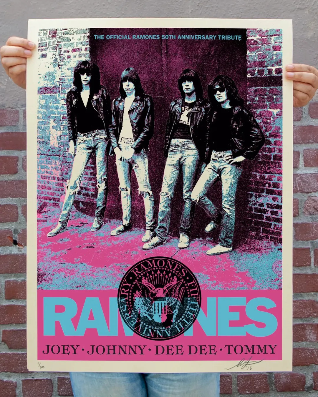 The Official Ramones 50th Anniversary Tribute Limited Edition Punk Art Poster.