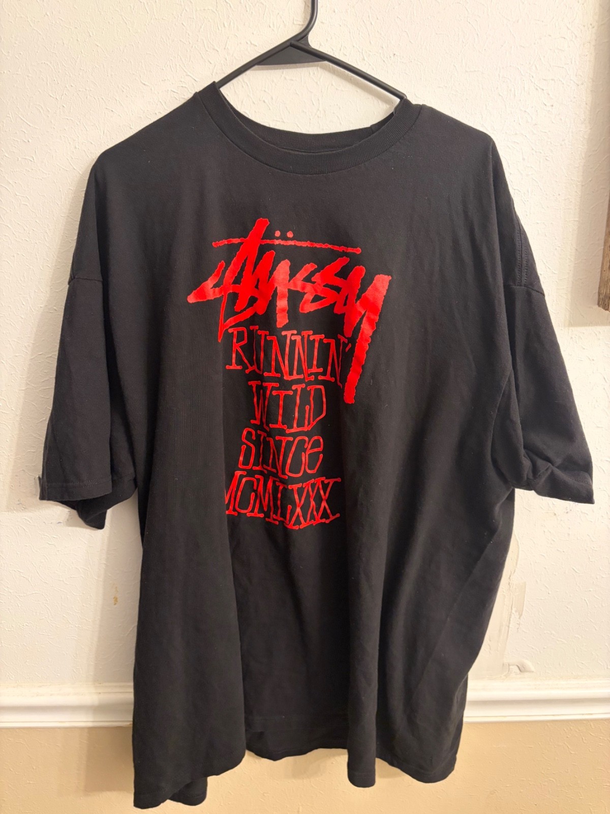 Stussy 2XL VTG men\'s T-shirt vintage rare 90\'s EUC RARE HIGH GLOSS black & Red Stussy 2XL VTG men\'s T-shirt vintage rare 90\'s EUC RARE HIGH GLOSS black & Red