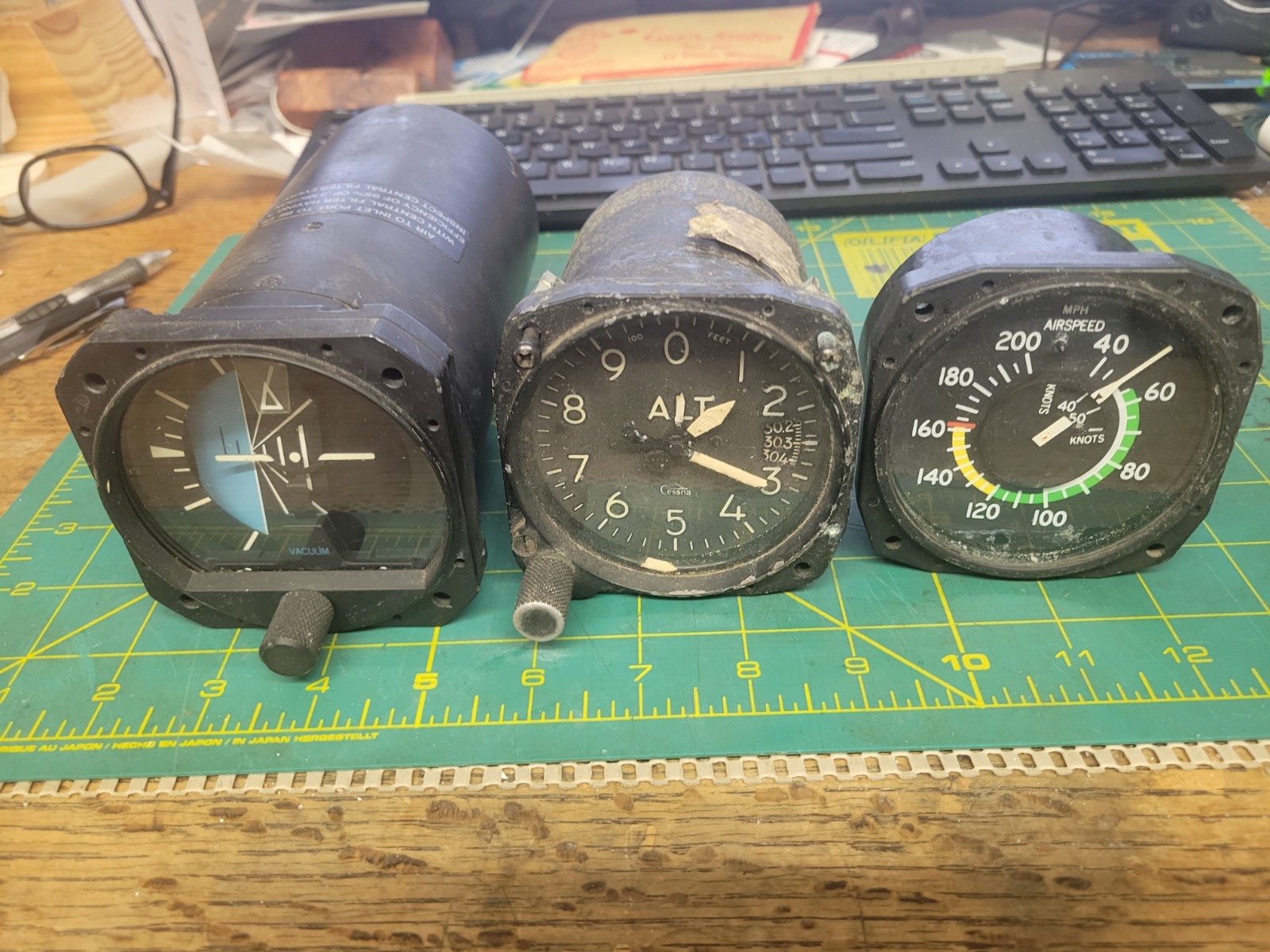 Vintage Aircraft Instruments- Set Of 3