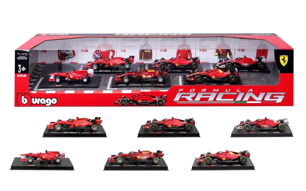 Burago 1:43 Scale Formula F1 Die Cast Racing Car 6-pack Set