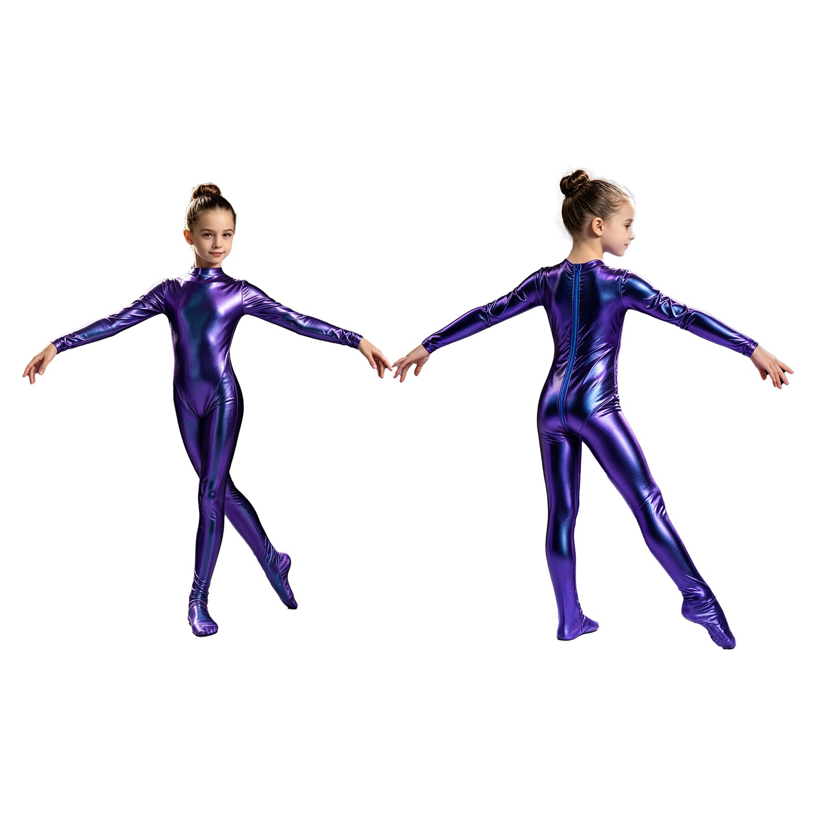 US Girls Gymnastics Bodysuit Jumpsuit Sparkly Unitard Dance Competition Leotard