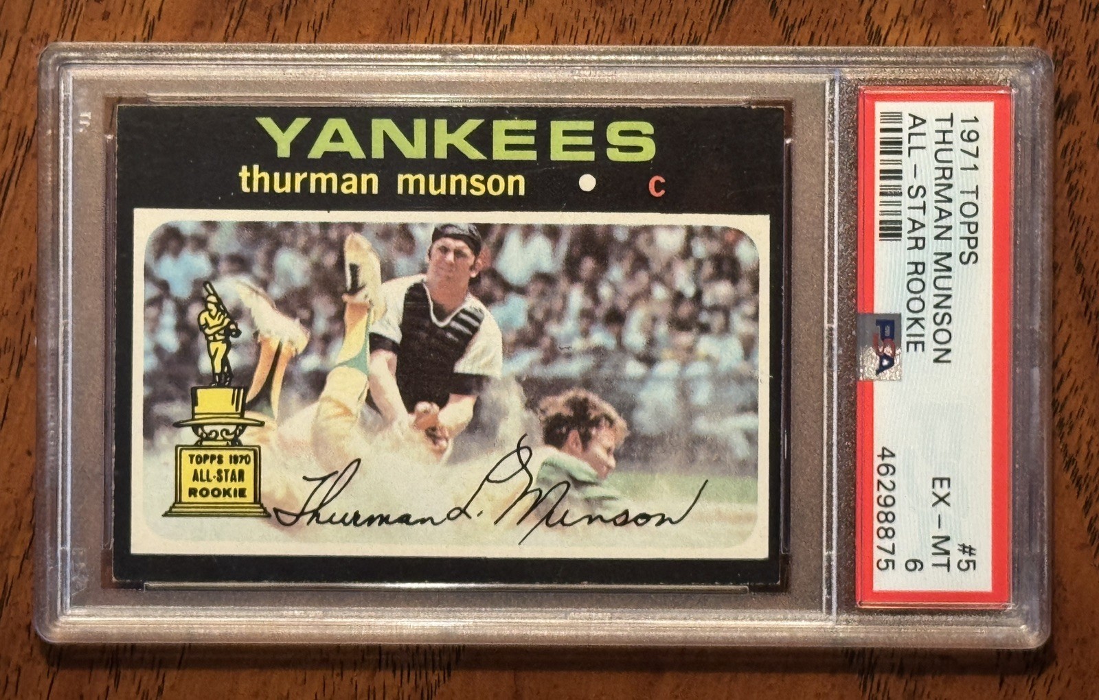 1971 Topps Thurman Munson #5 All-Star Rookie Trophy PSA 6 EX-MT NY stunning card 1971 Topps Thurman Munson #5 All-Star Rookie Trophy PSA 6 EX-MT NY stunning card