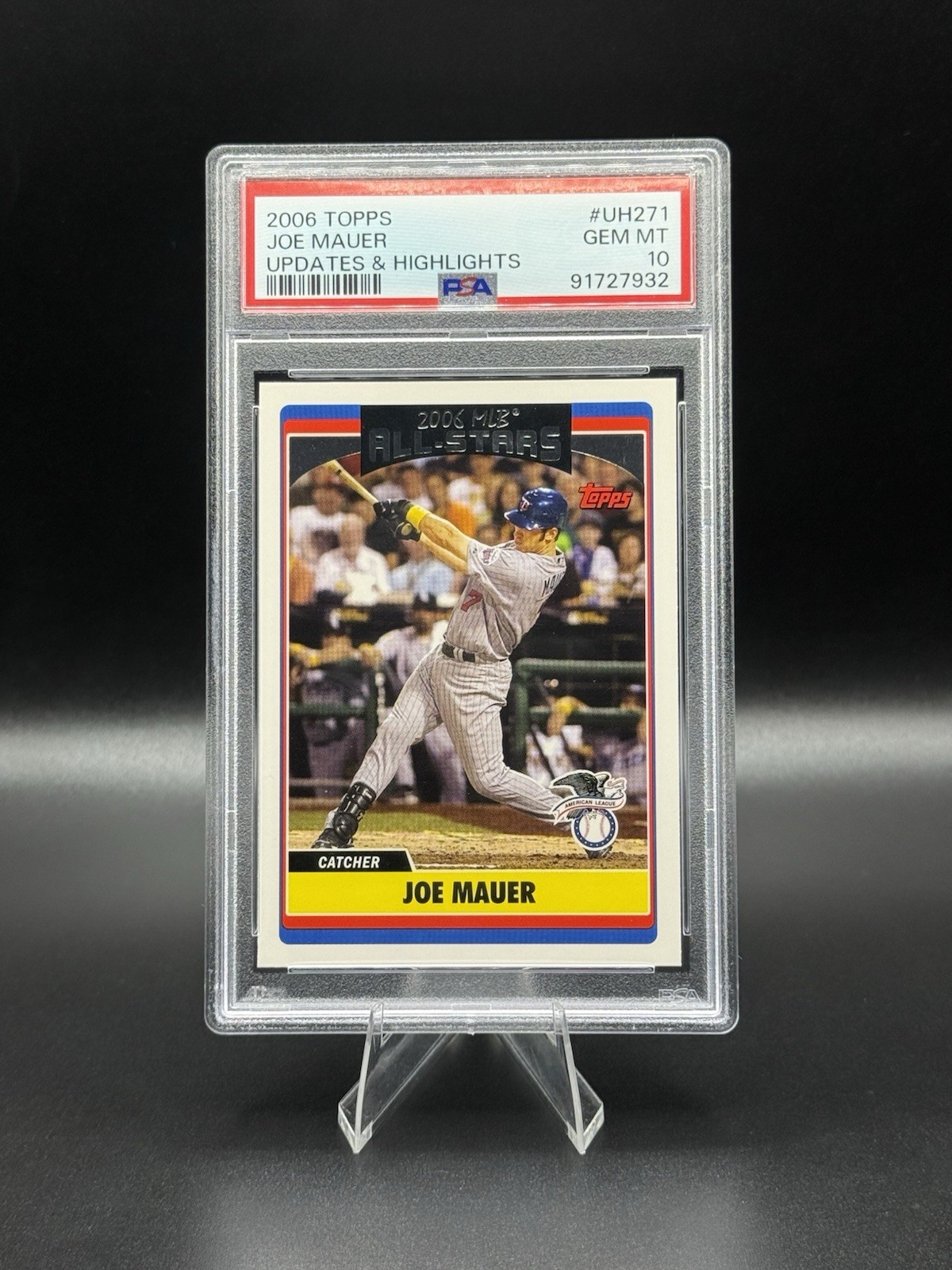 2006 Topps Updates & Highlights Joe Mauer All-Star #UH271 PSA 10 2006 Topps Updates & Highlights Joe Mauer All-Star #UH271 PSA 10