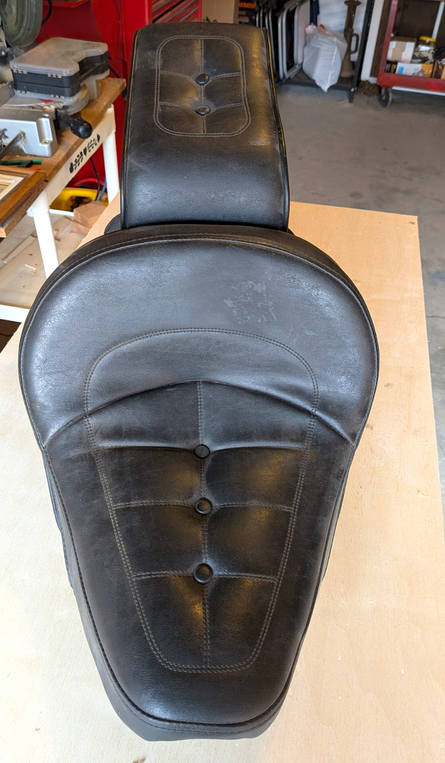 1990\'s Harley Davidson Softail Motorcycle Seat. Black. 1990\'s Harley Davidson Softail Motorcycle Seat. Black.