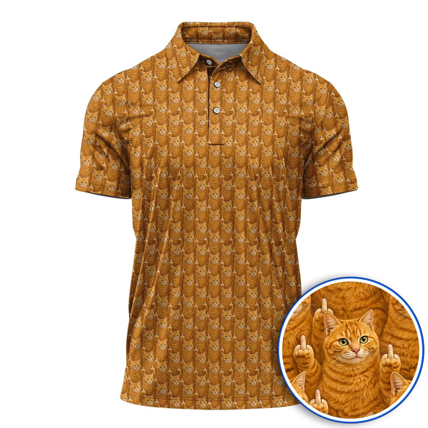Ginger Cat Pattern Golf Shirt, Funny Cats Golf Polos, Golf Gift For Golfer Ginger Cat Pattern Golf Shirt, Funny Cats Golf Polos, Golf Gift For Golfer