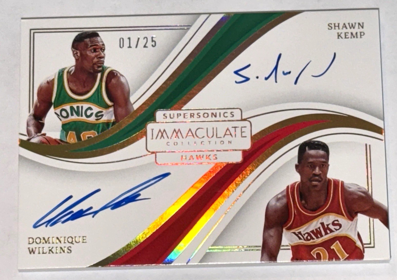 Shawn Kemp Dominique 2022-23 Panini Immaculate Dual ON CARD Auto /25 # 1/25 Shawn Kemp Dominique 2022-23 Panini Immaculate Dual ON CARD Auto /25 # 1/25