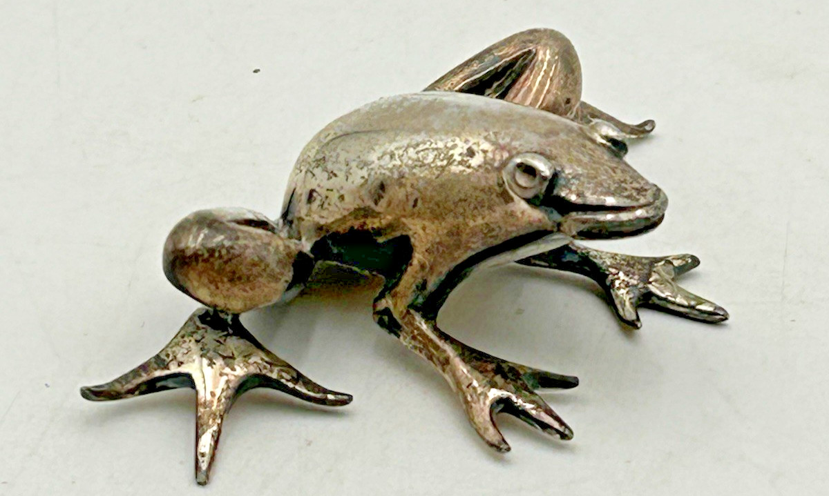 Vintage Italian Sterling Silver 925 Giulia Preziosi 235 AR Frog Figurine 34.0g Vintage Italian Sterling Silver 925 Giulia Preziosi 235 AR Frog Figurine 34.0g
