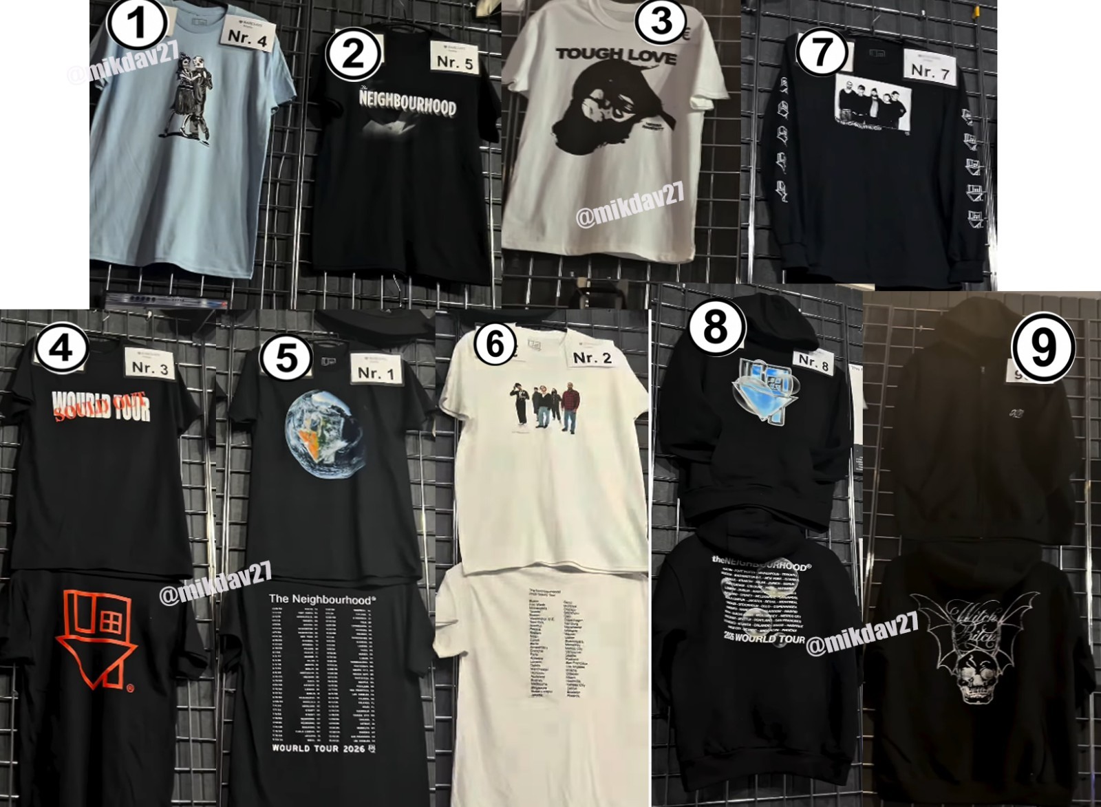 The Neighbourhood World Tour 2026 Merch T-Shirt or Hoodie Gif Fan