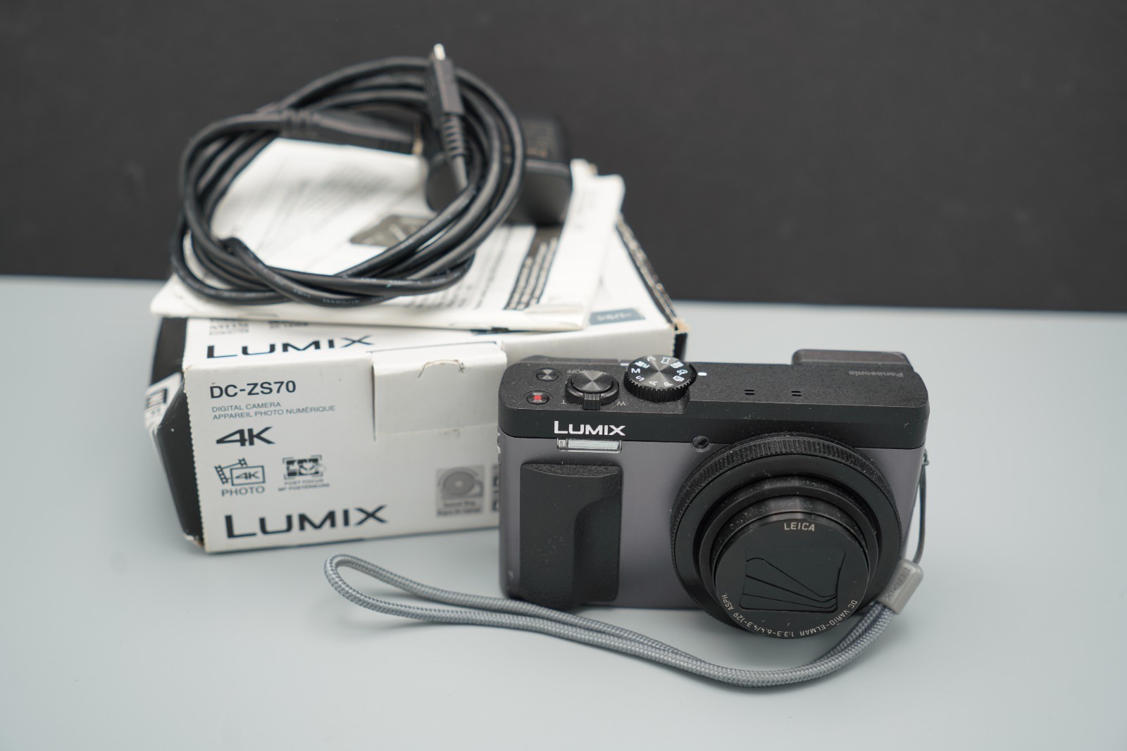 FOR PARTS-Panasonic Lumix DC-ZS70 Camera-System Error Zoom-Cord/Box/Instructions
