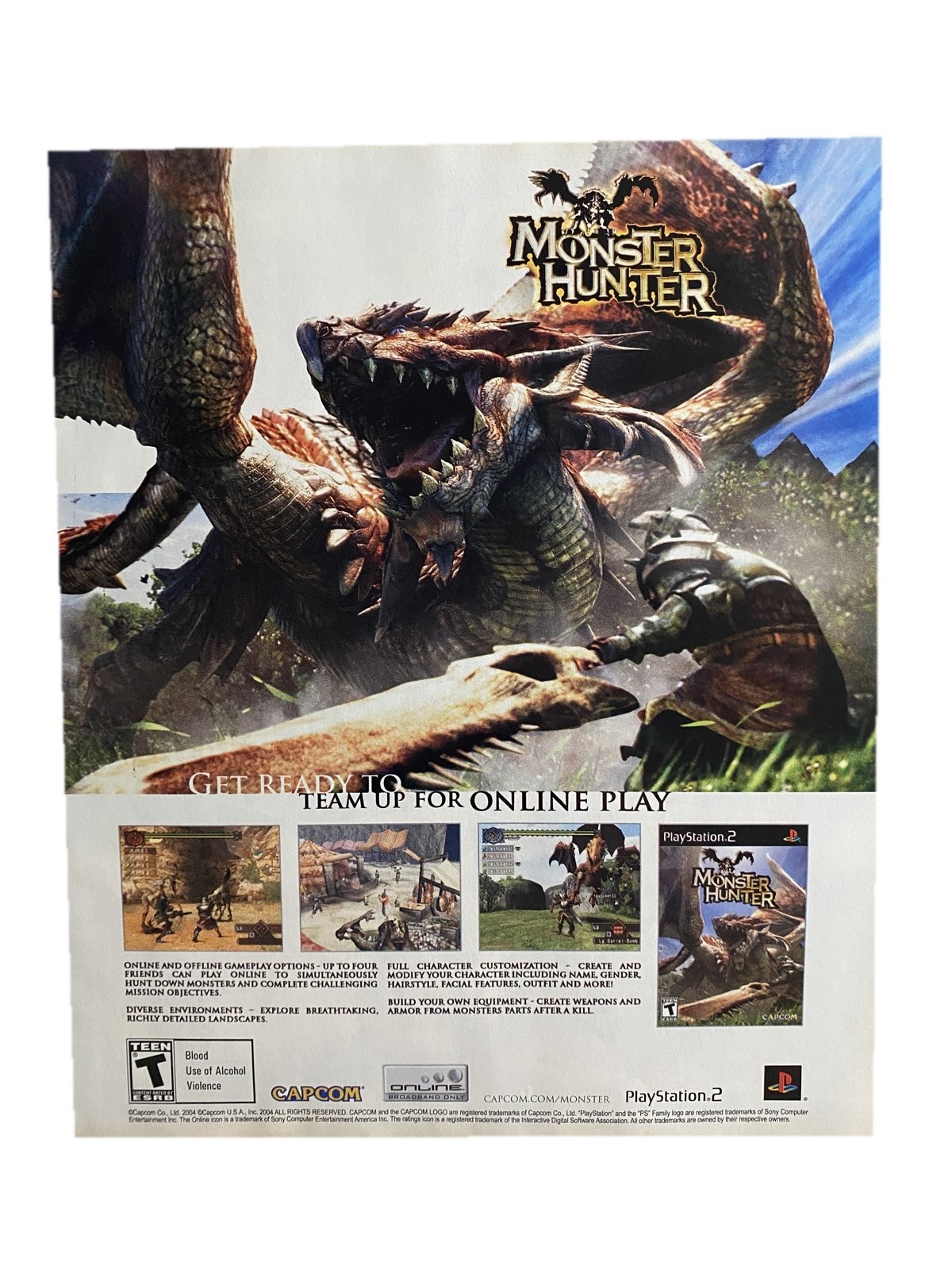 Monster Hunter PlayStation 2 2004 Capcom Print Ad Poster