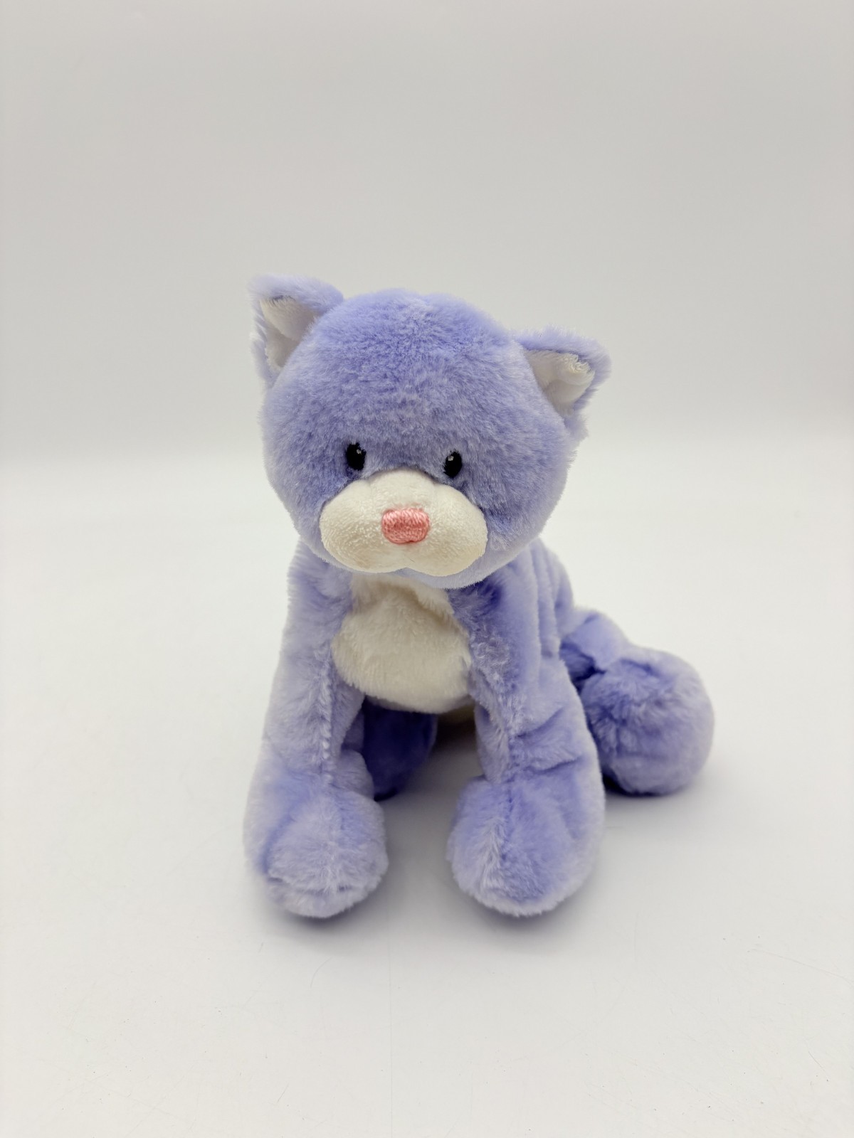 Baby GUND Purple Cat Plush Pandora Kitten Pink Nose Embroidered Sewn 9\