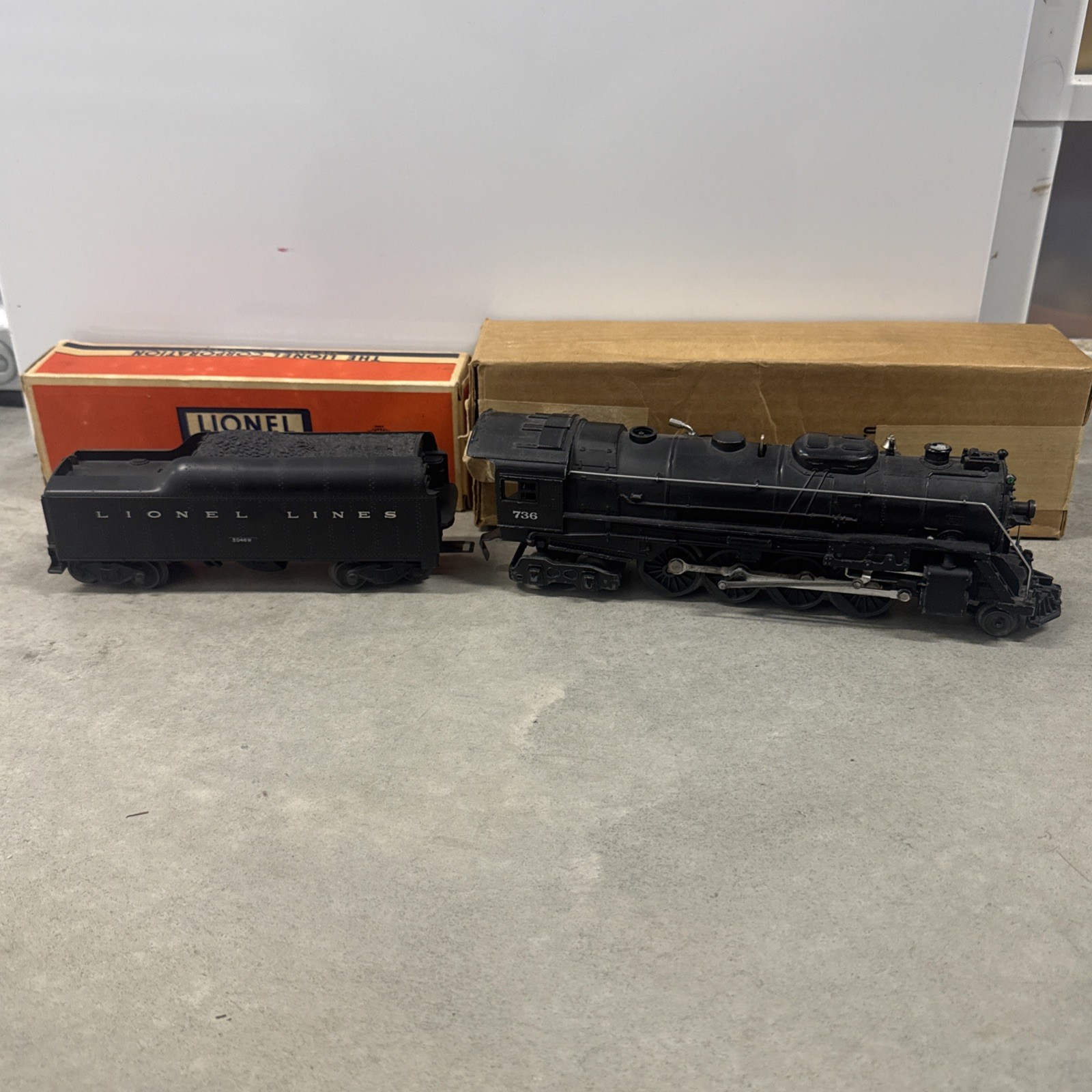 Lionel Postwar 736 Berkshire 2-8-4 Steam Locomotive 2046W Tender O Gauge BOXES
