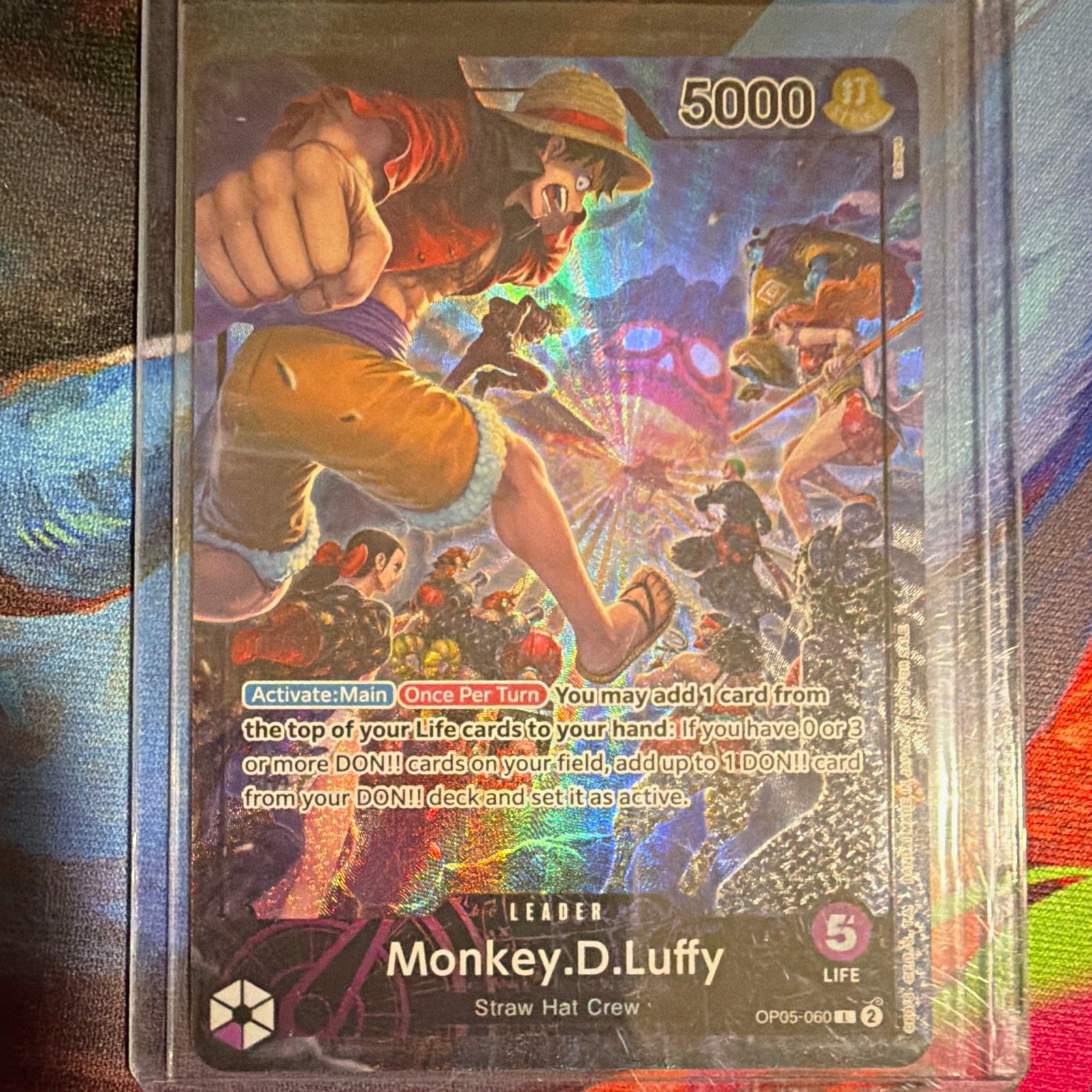 One Piece CCG Monkey D. Luffy OP05-060 Leader Foil (PSA Mag) Eng 5000