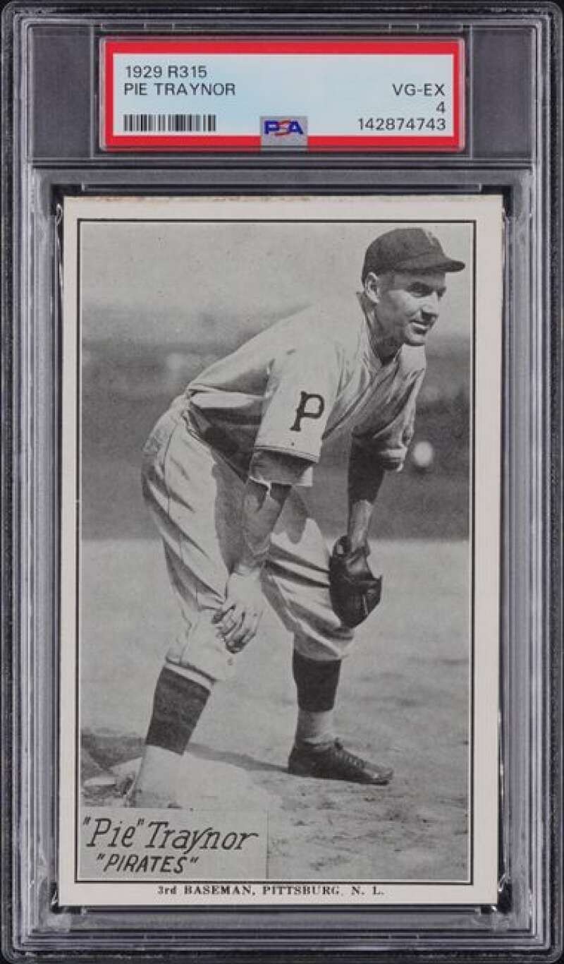 1929 R315 #NNO Pie Traynor PSA 4 Pittsburgh Pirates (4743) 1929 R315 #NNO Pie Traynor PSA 4 Pittsburgh Pirates (4743)