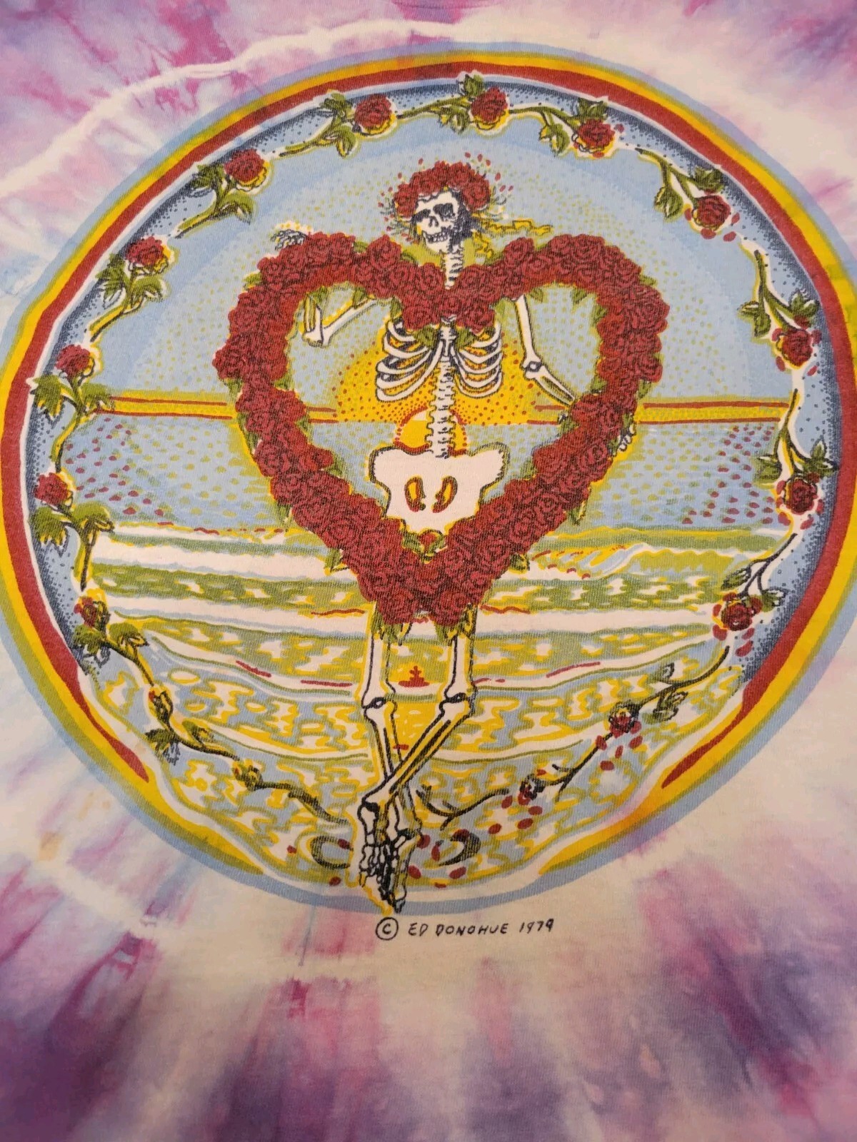 Vintage Grateful Dead Original 1979 Ed Donohue Tie-Dyed T-Shirt Collectabl🔥