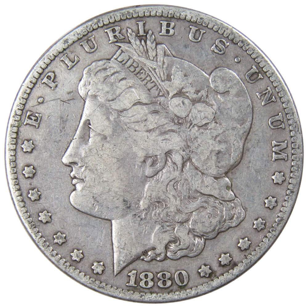 1880 S Morgan Silver Dollar VG Very Good $1 Coin Collectible